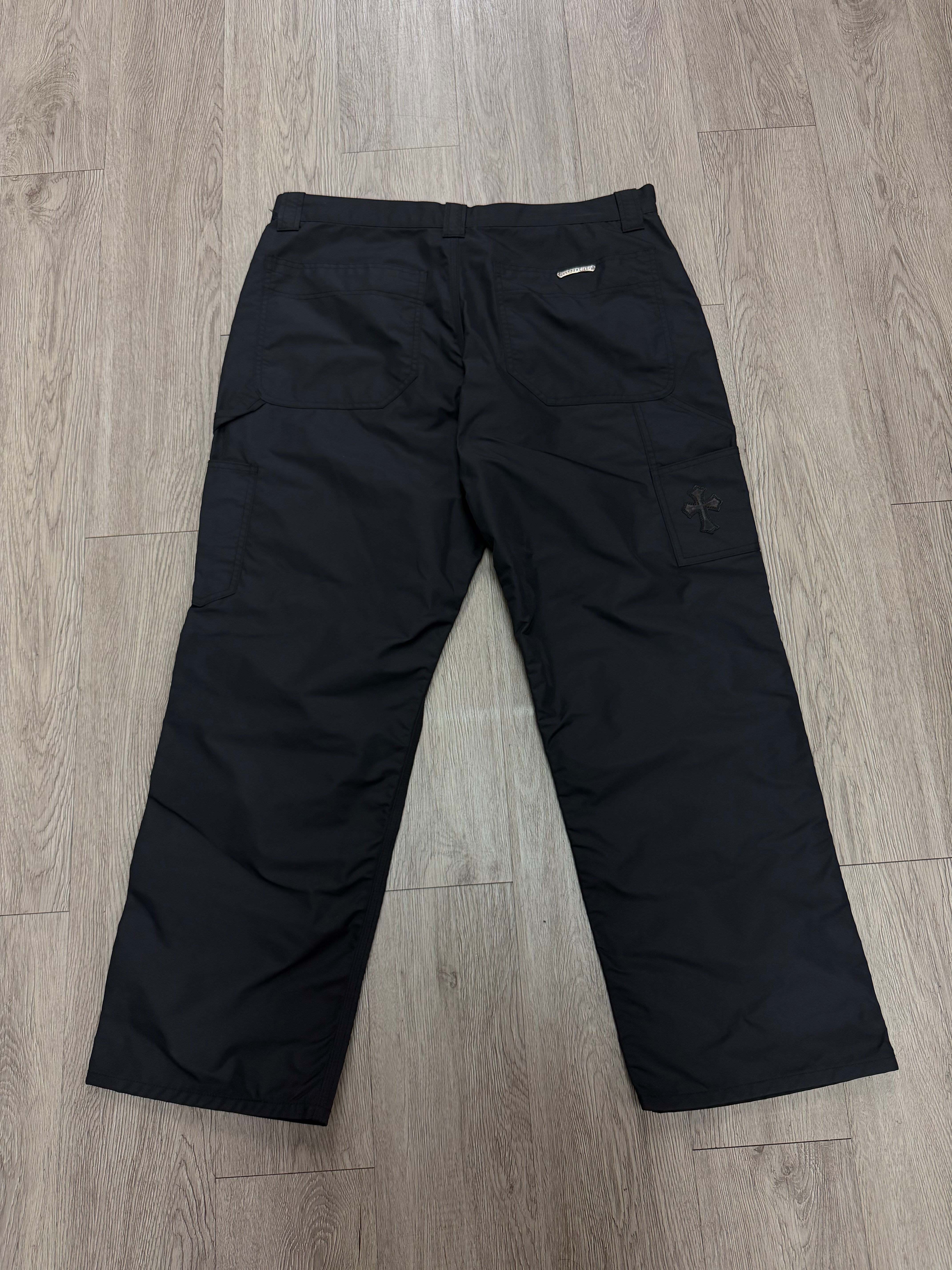 Chrome Hearts Navy Nylon Leather Double Knee Pants