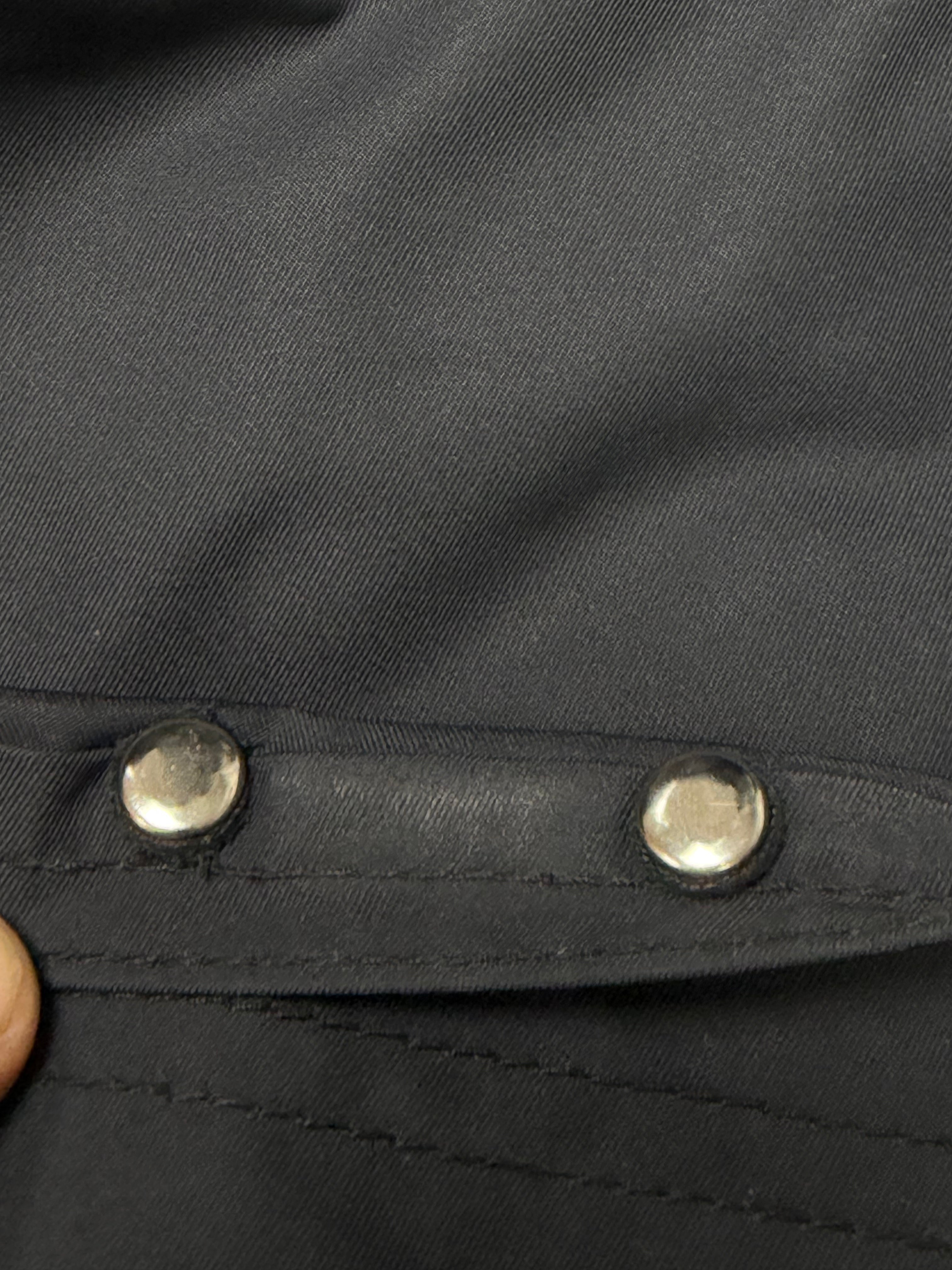 Chrome Hearts Navy Nylon Leather Double Knee Pants