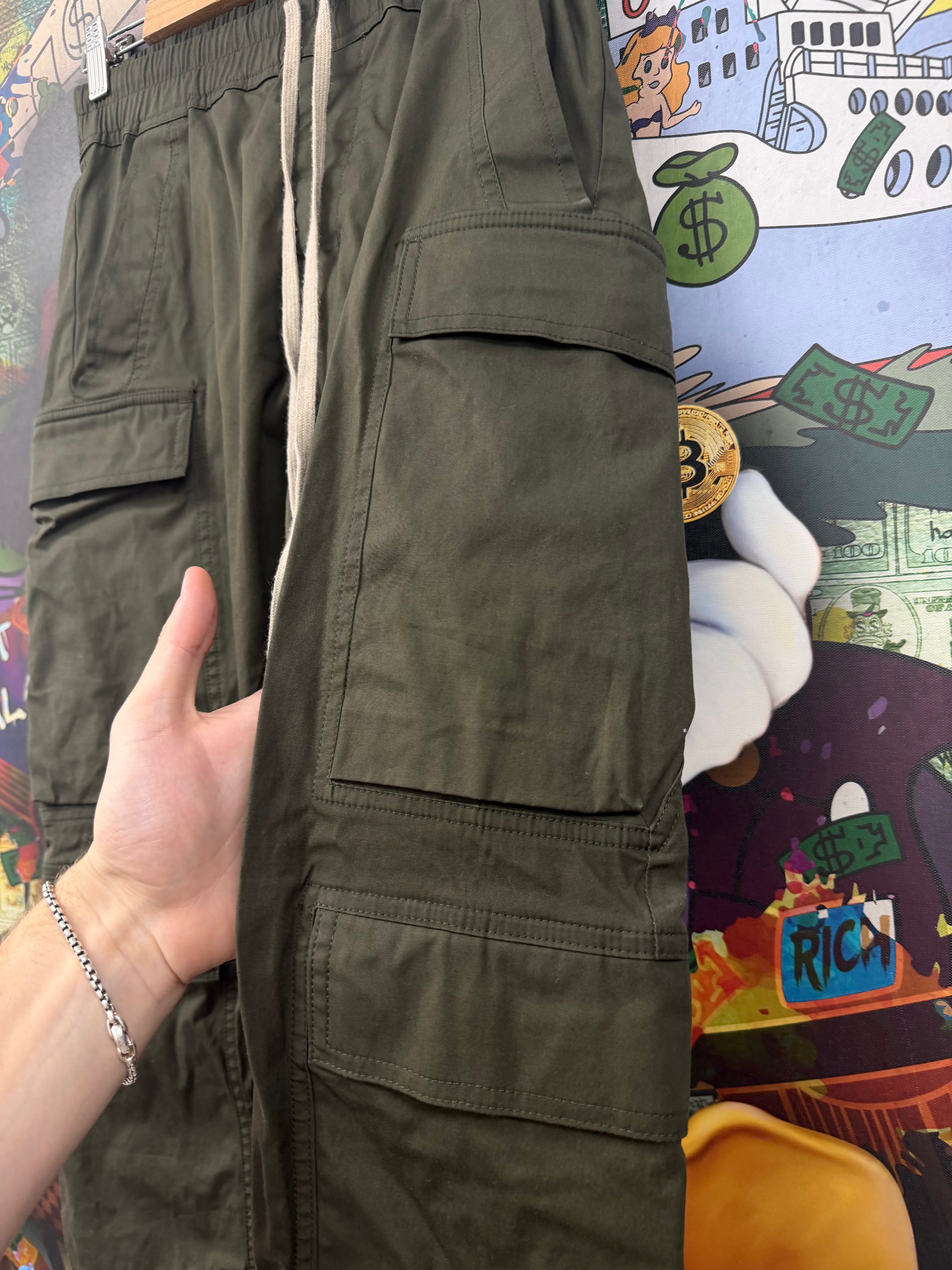 Rick Owens Olive Bosco (46) Cargo Pants