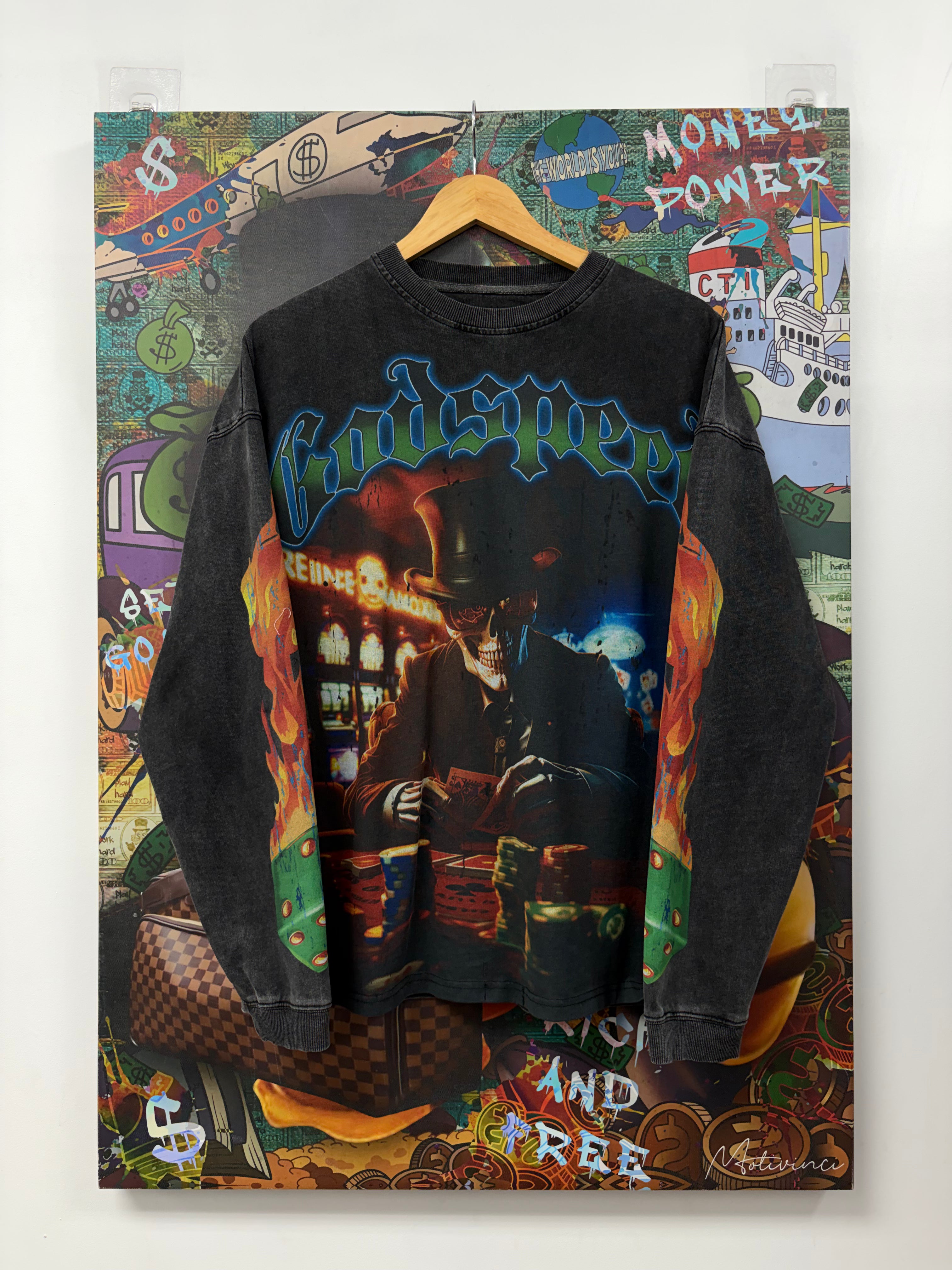 Godspeed Grey Wash Lifes A Gamble Long Sleeve