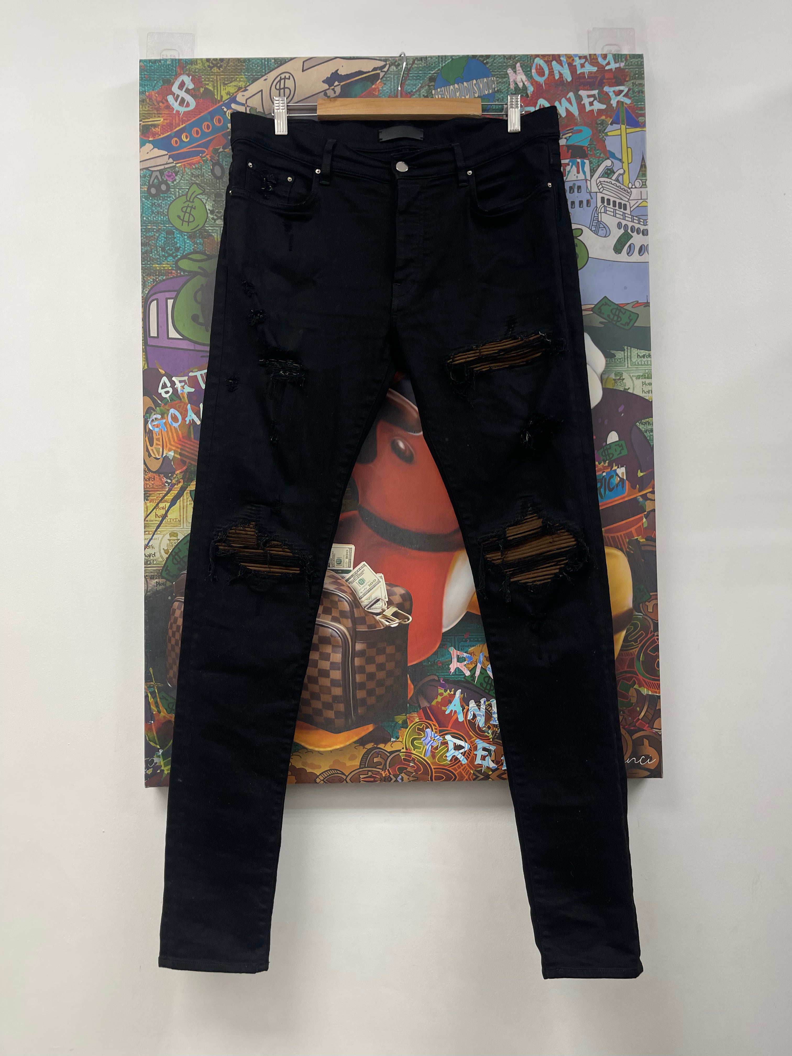 Amiri Black Brown Patch MX1 Jeans