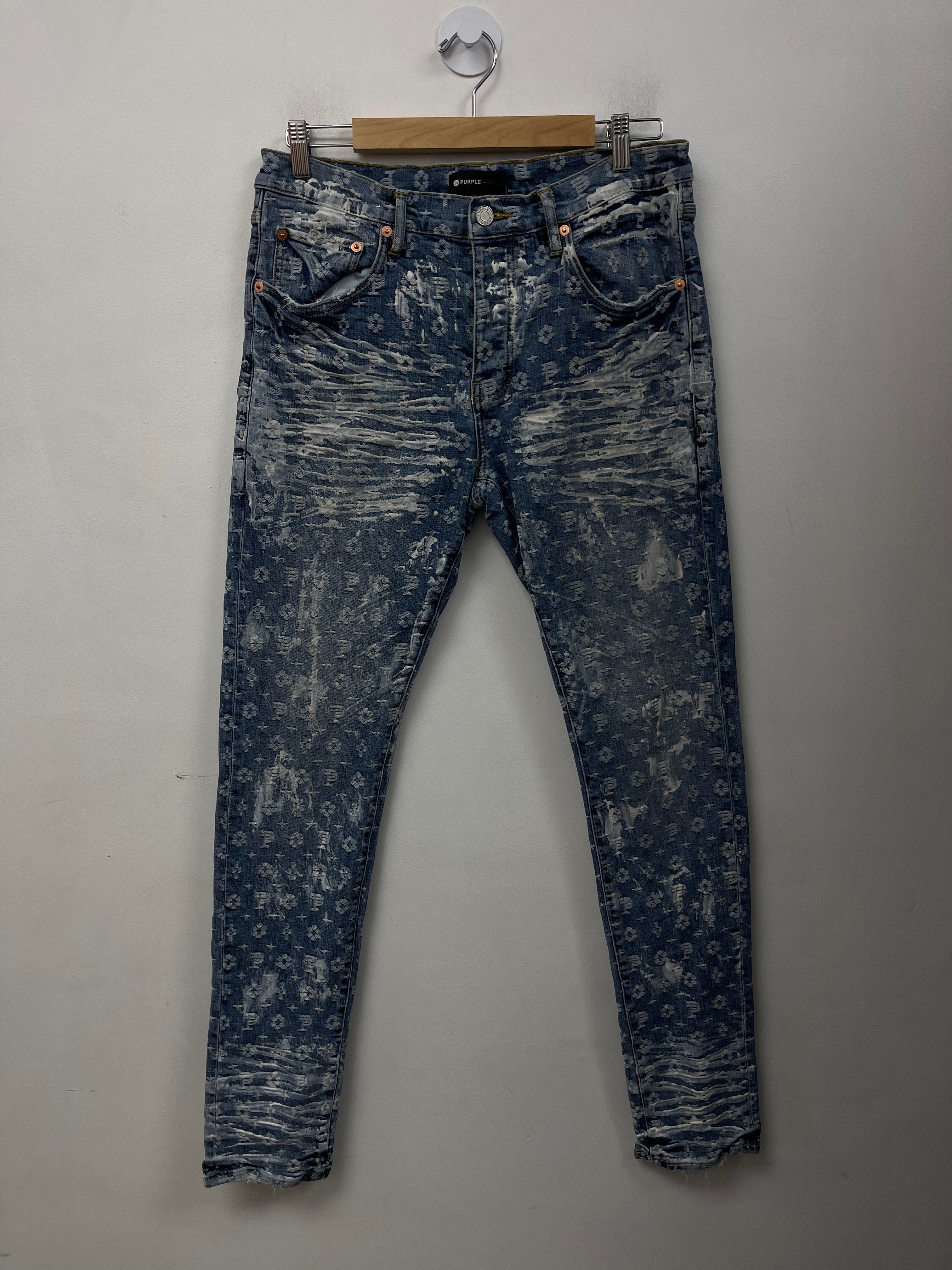Purple Brand Light Wash Monogram P001 Jeans