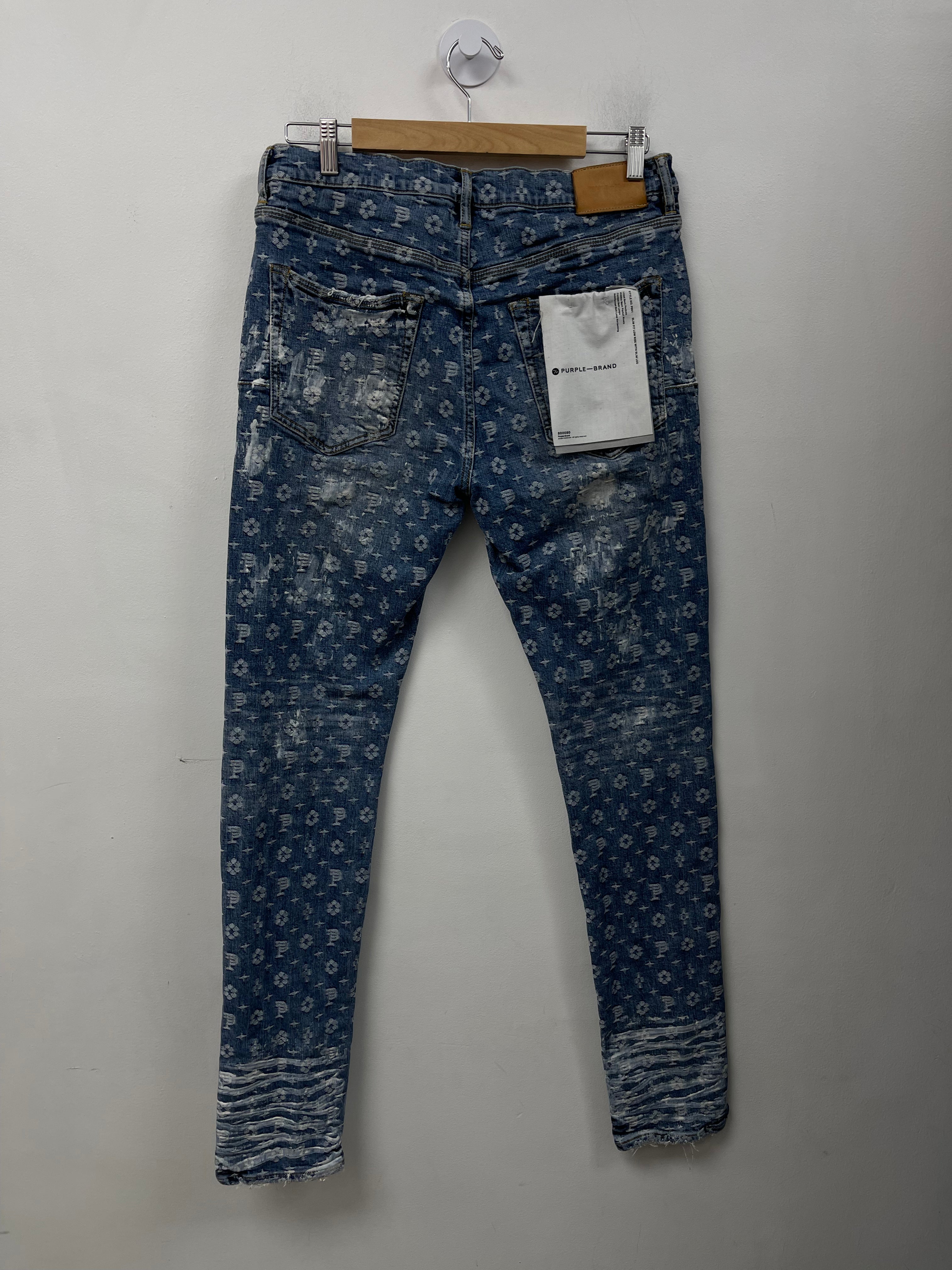 Purple Brand Light Wash Monogram P001 Jeans