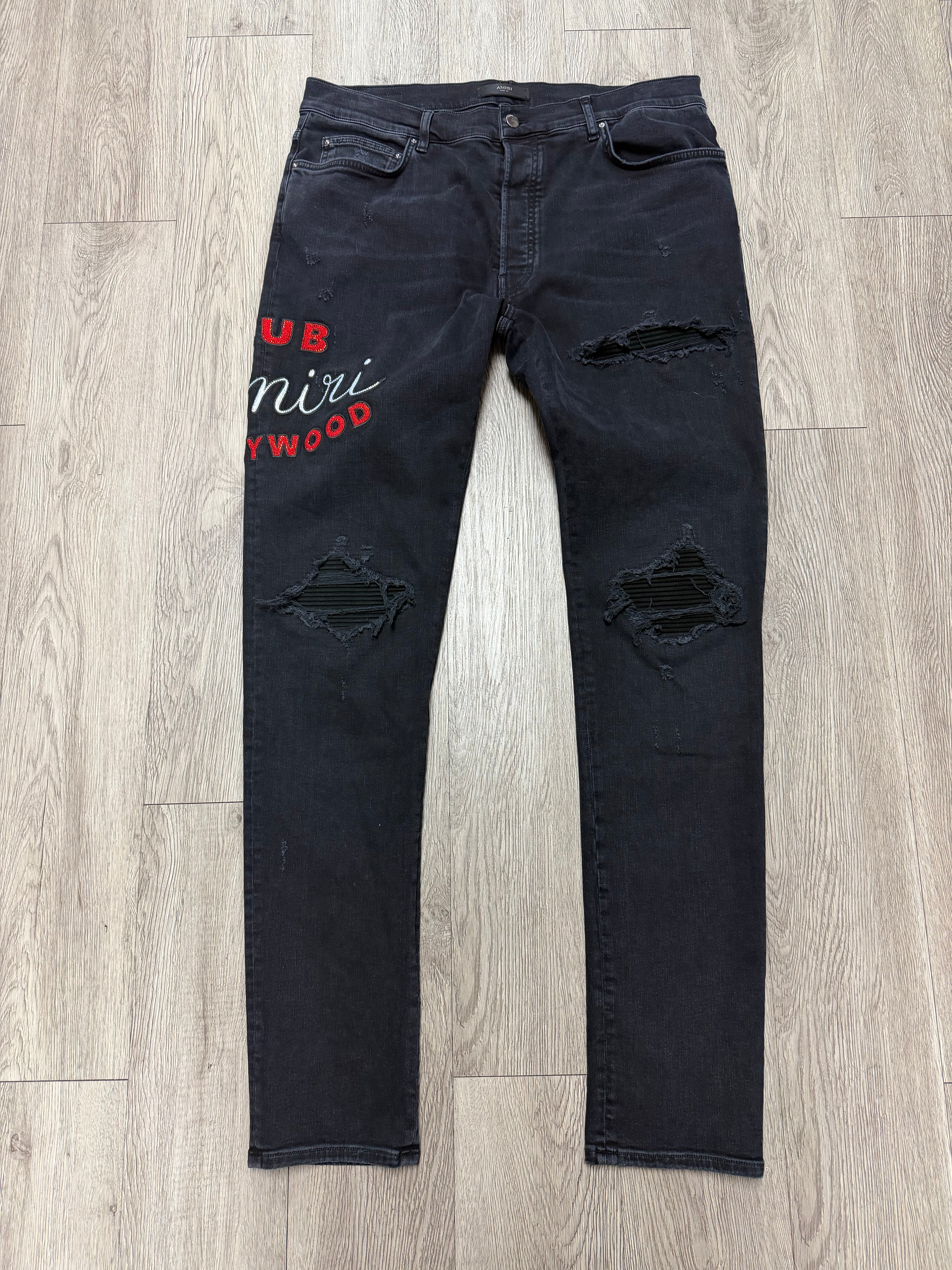 Amiri Black Wash Club Amiri Studded MX1 Jeans