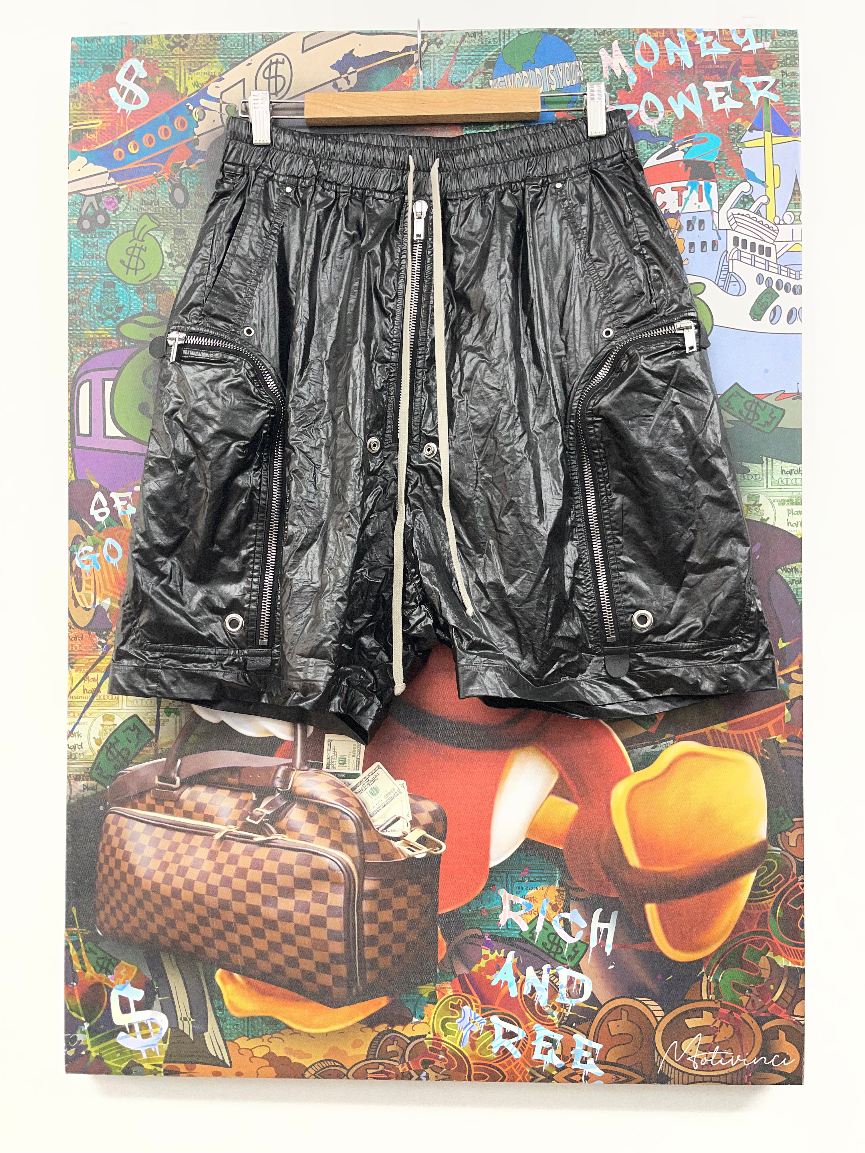 Rick Owens Black Wax Cargobela (52) Shorts
