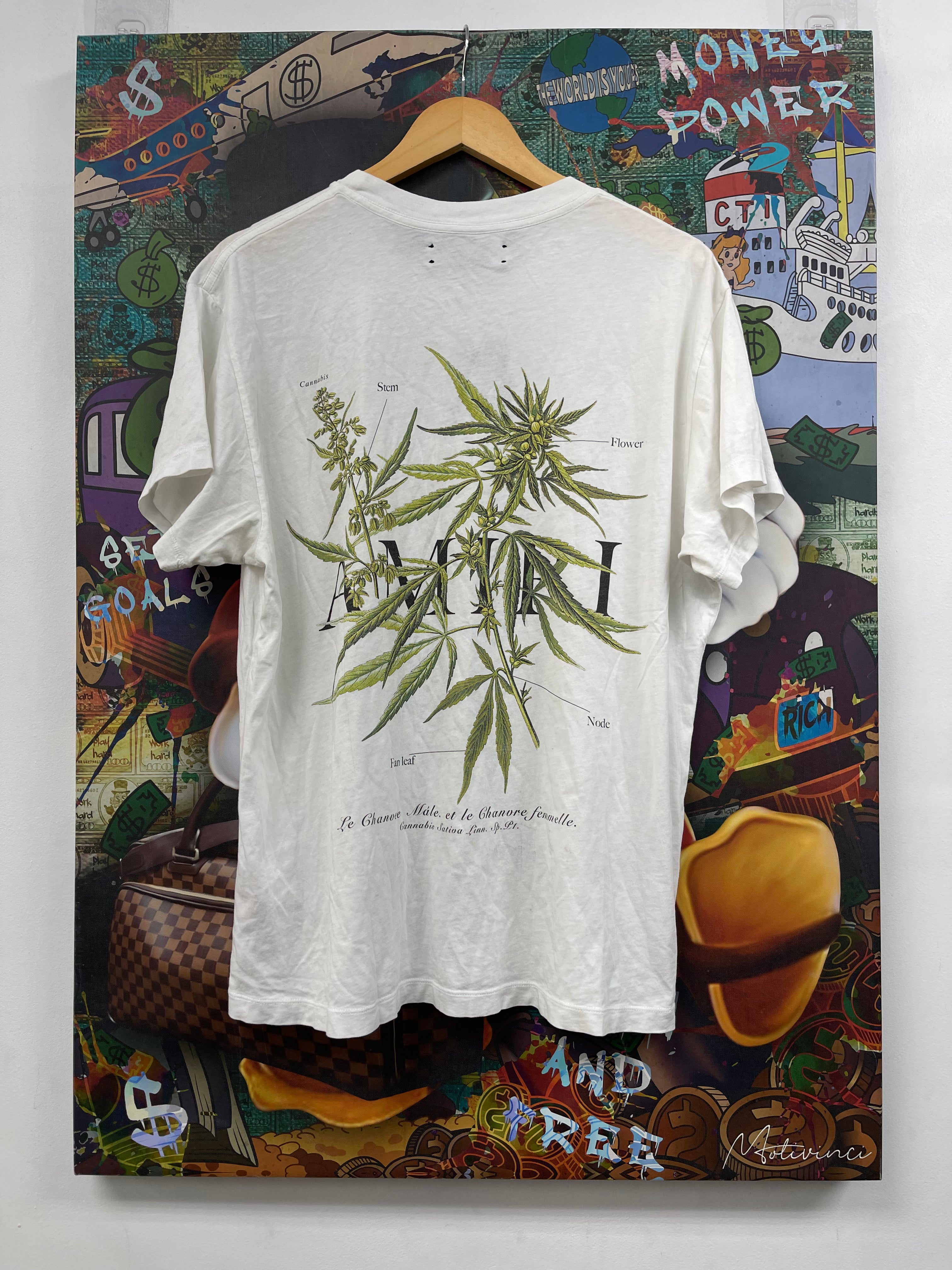 Amiri White Cannabis Tee