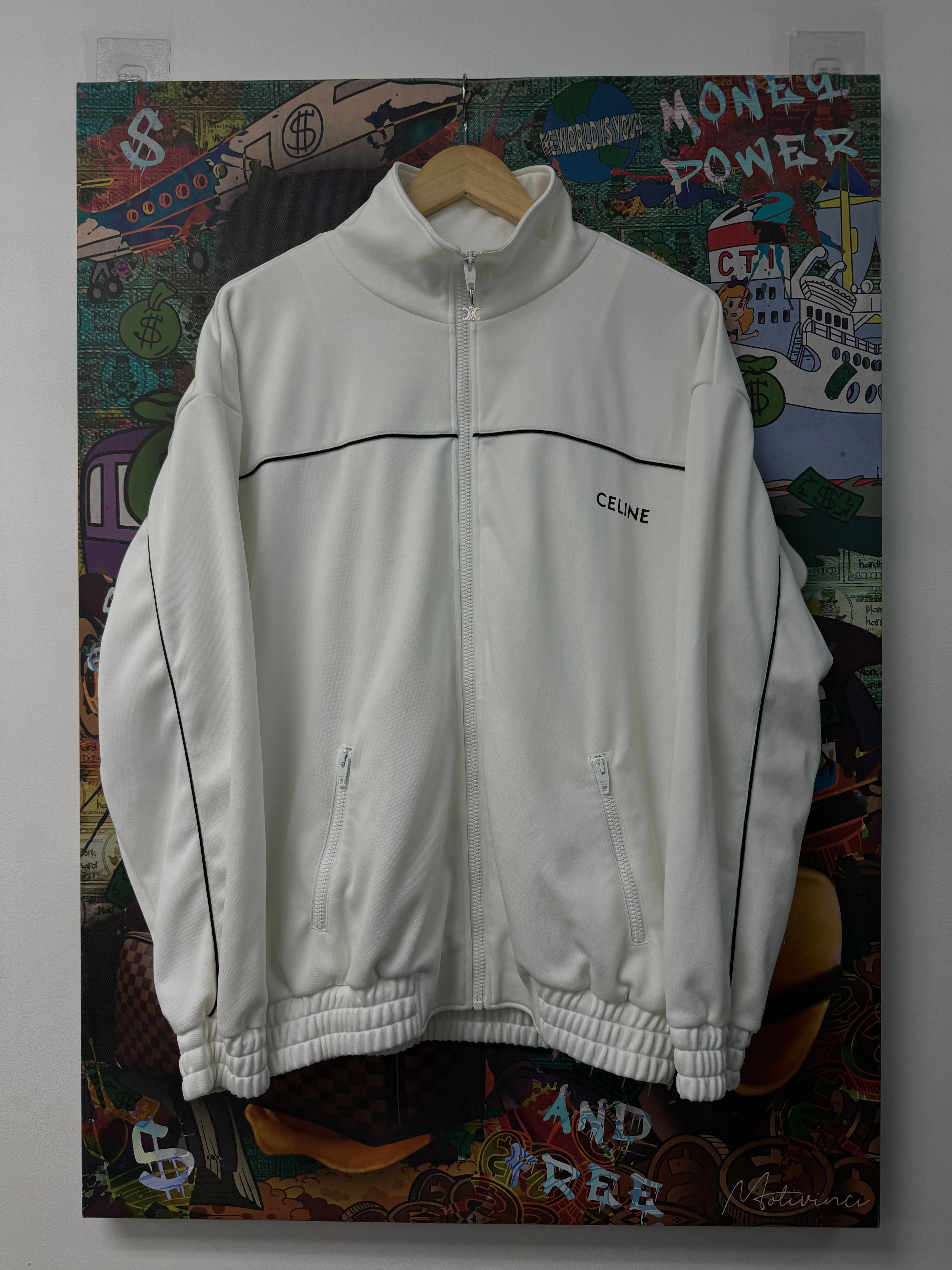 Celine White Black Stripe Track Jacket