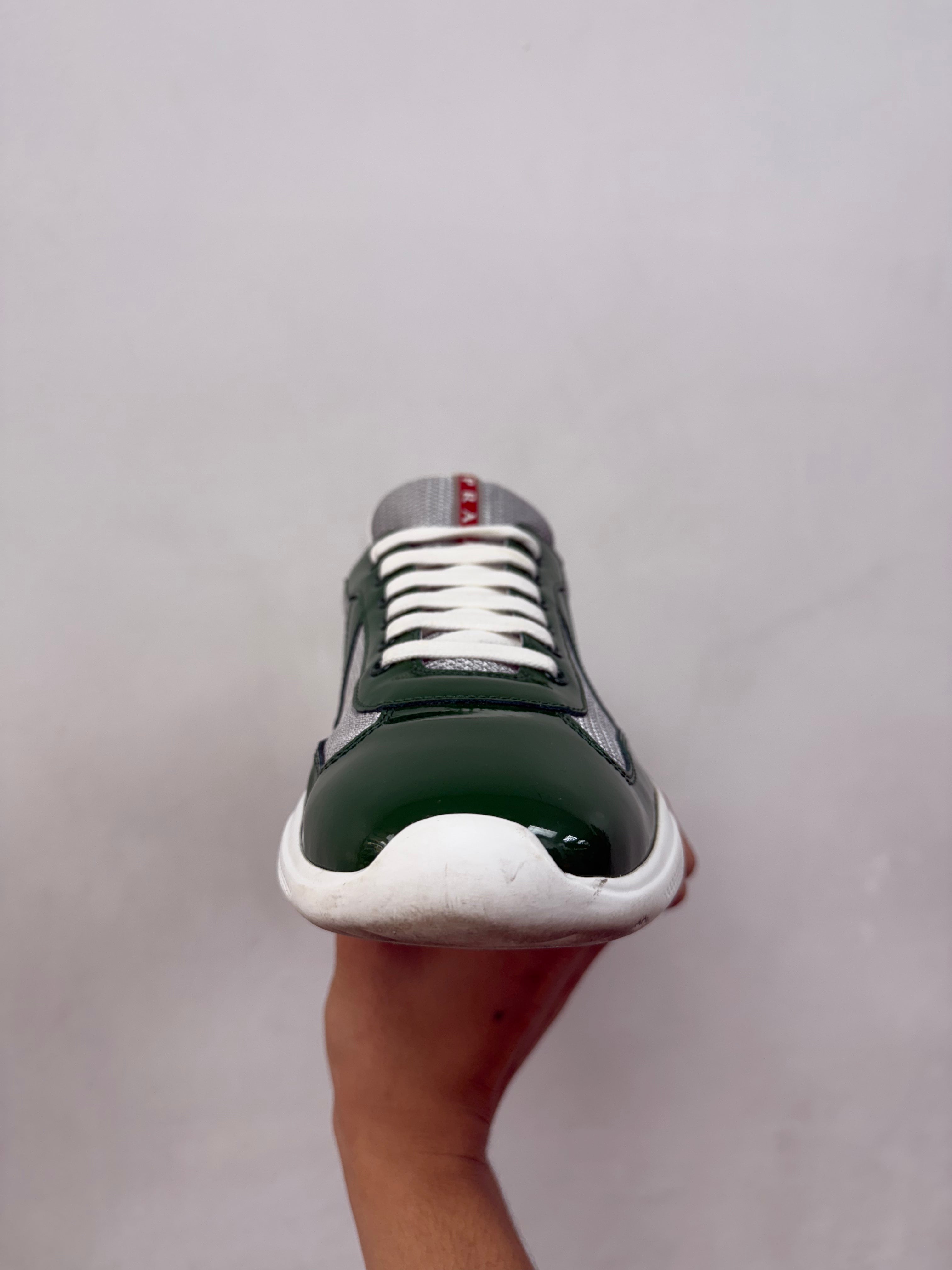 Prada Green White Cup Sneakers