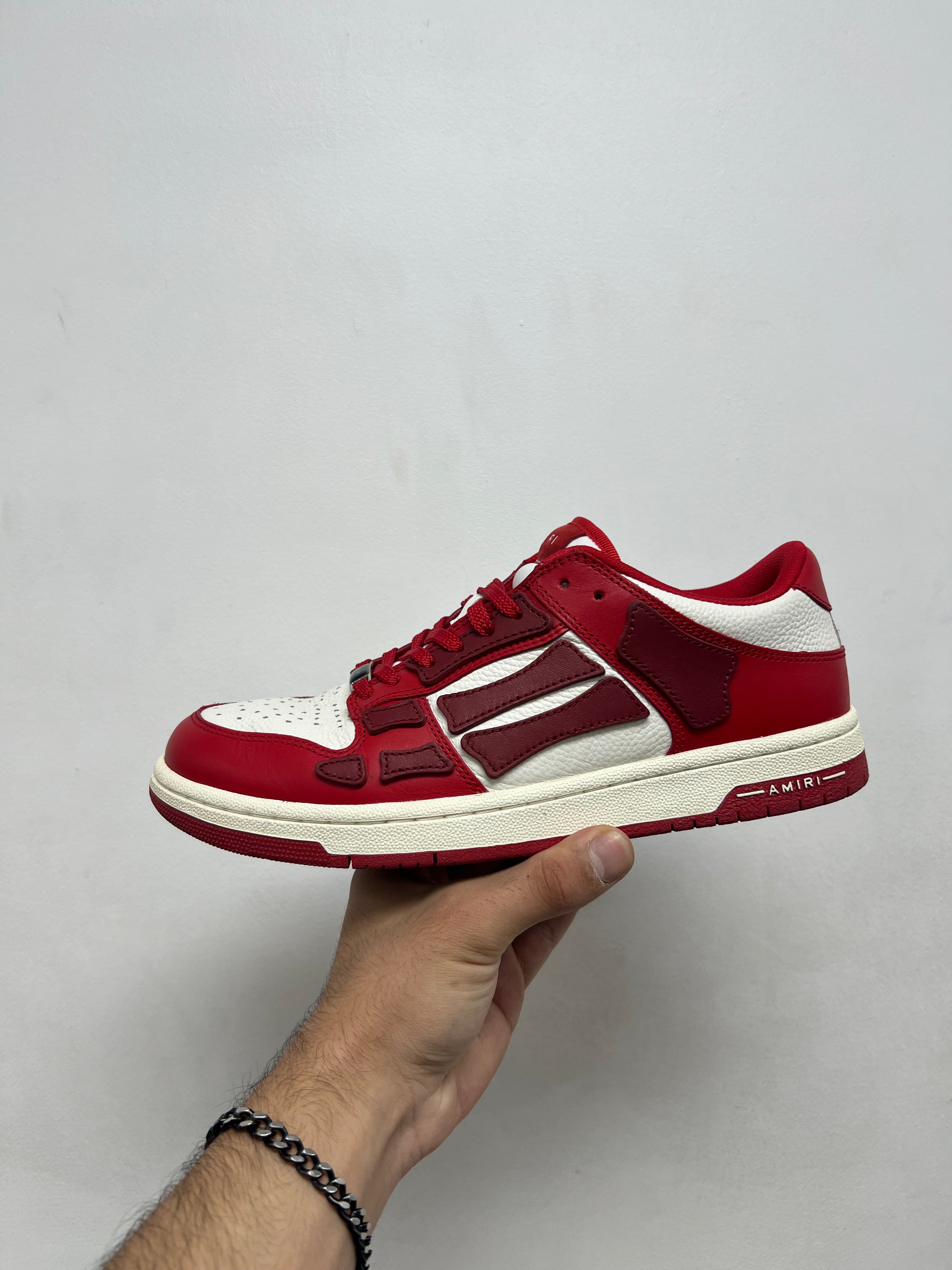 Amiri Red White Skel Top Low Sneakers