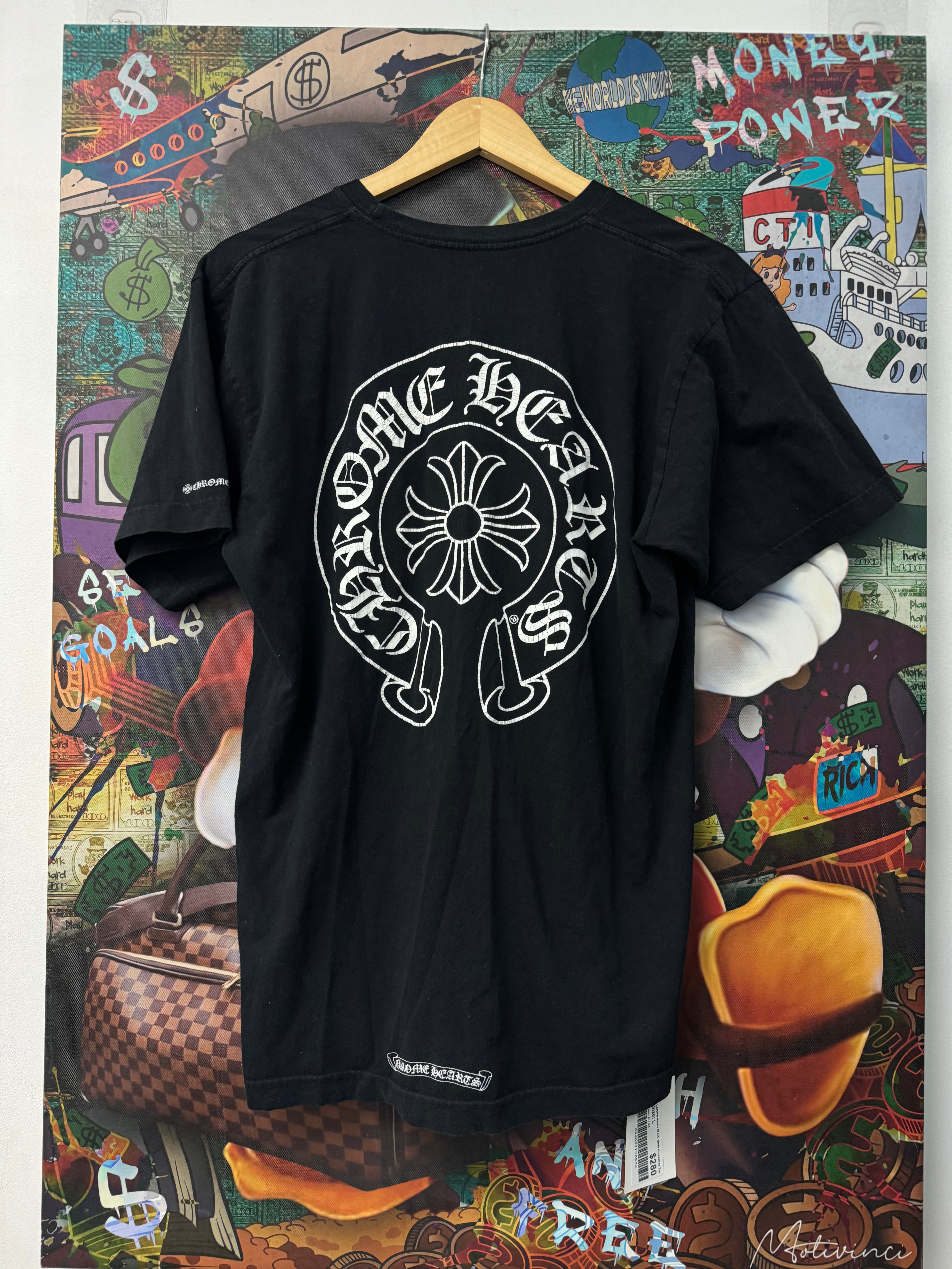 Chrome Hearts Black White Horseshoe Tee