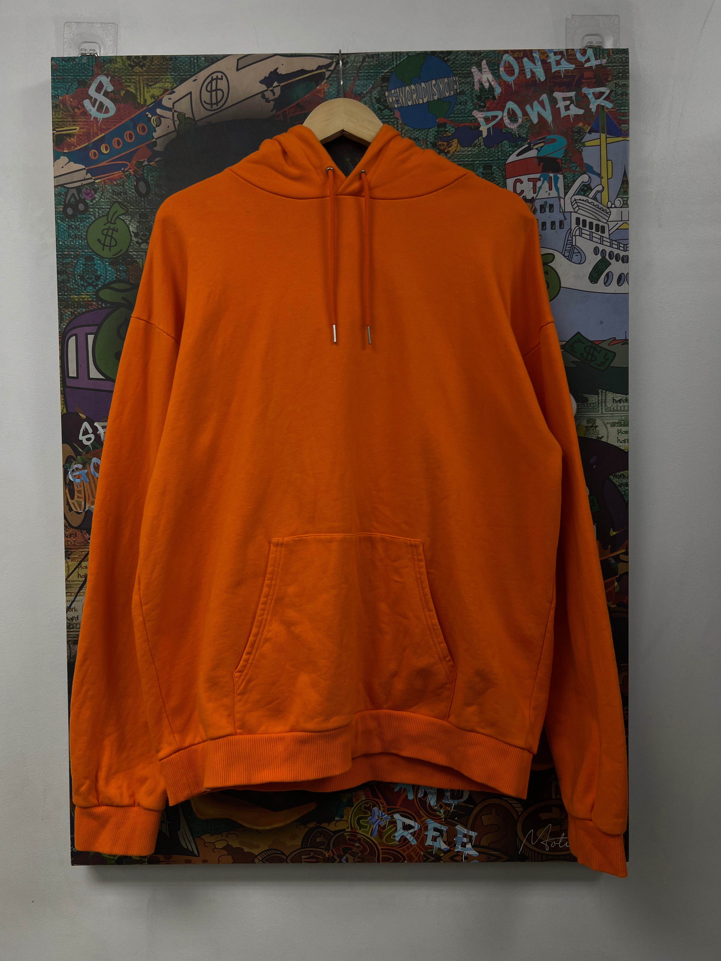 Celine Orange Black Hood Logo Hoodie