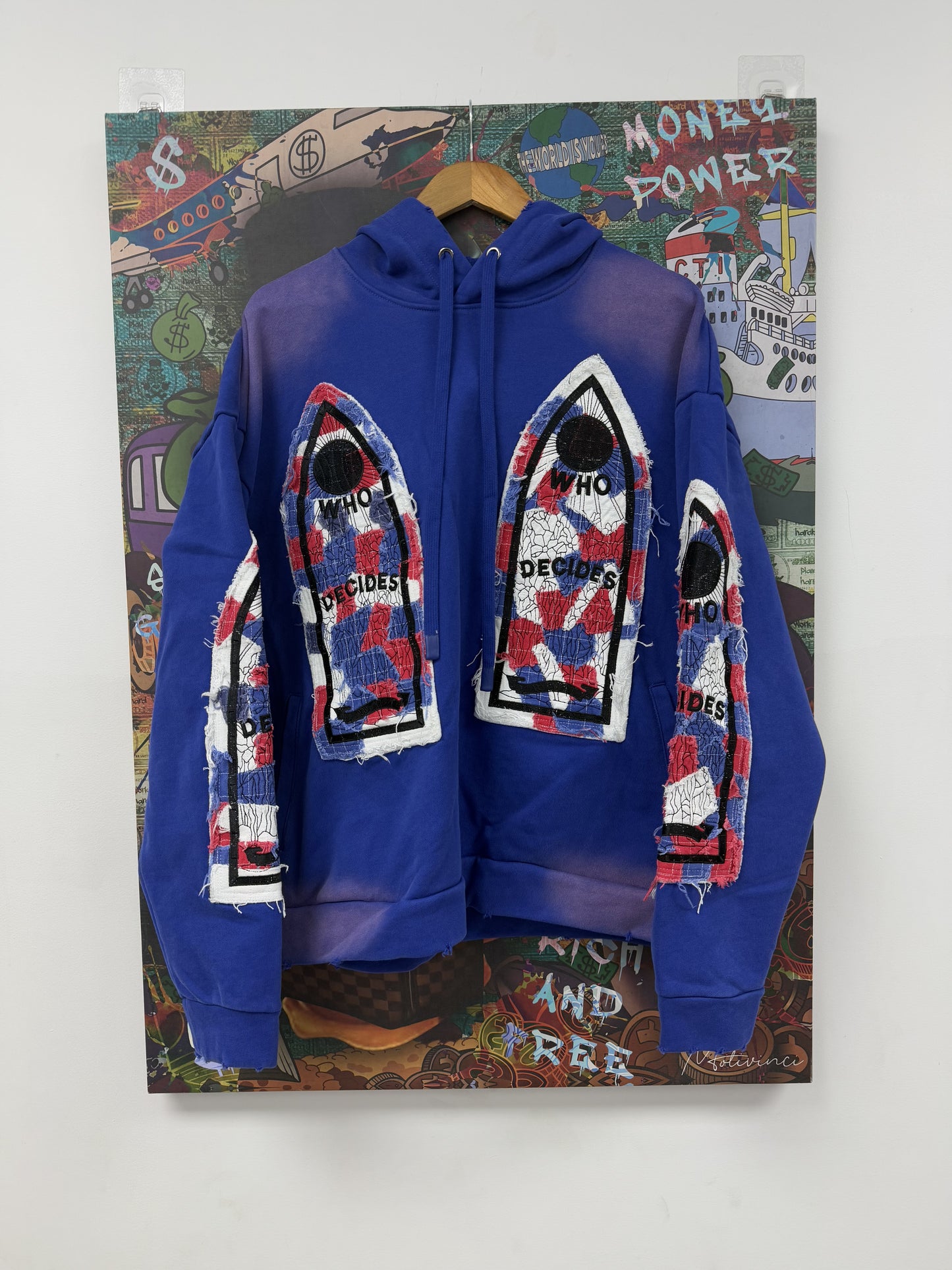 WDW Blue Glory Patch Hoodie New Small With Tags