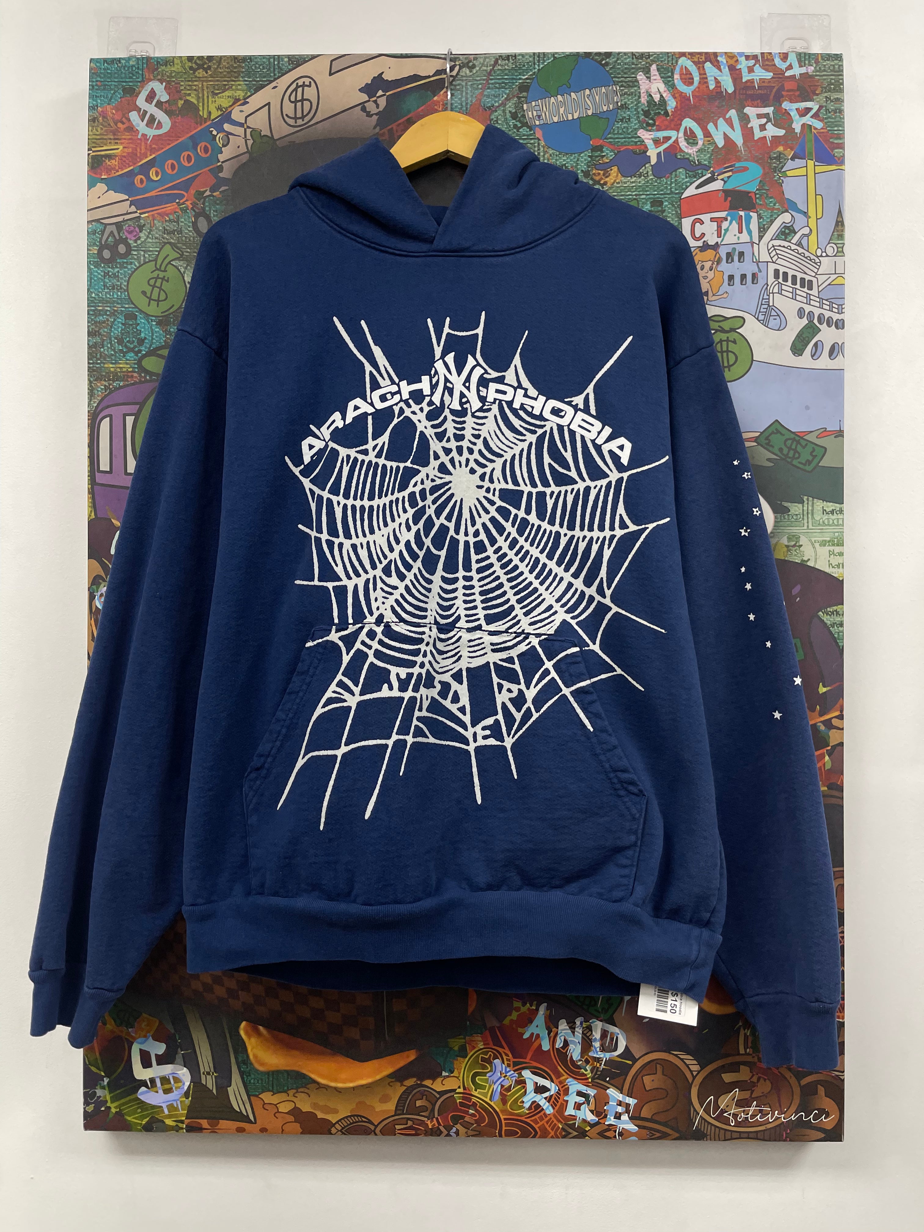Sp5der Navy ArachNYphobia Hoodie