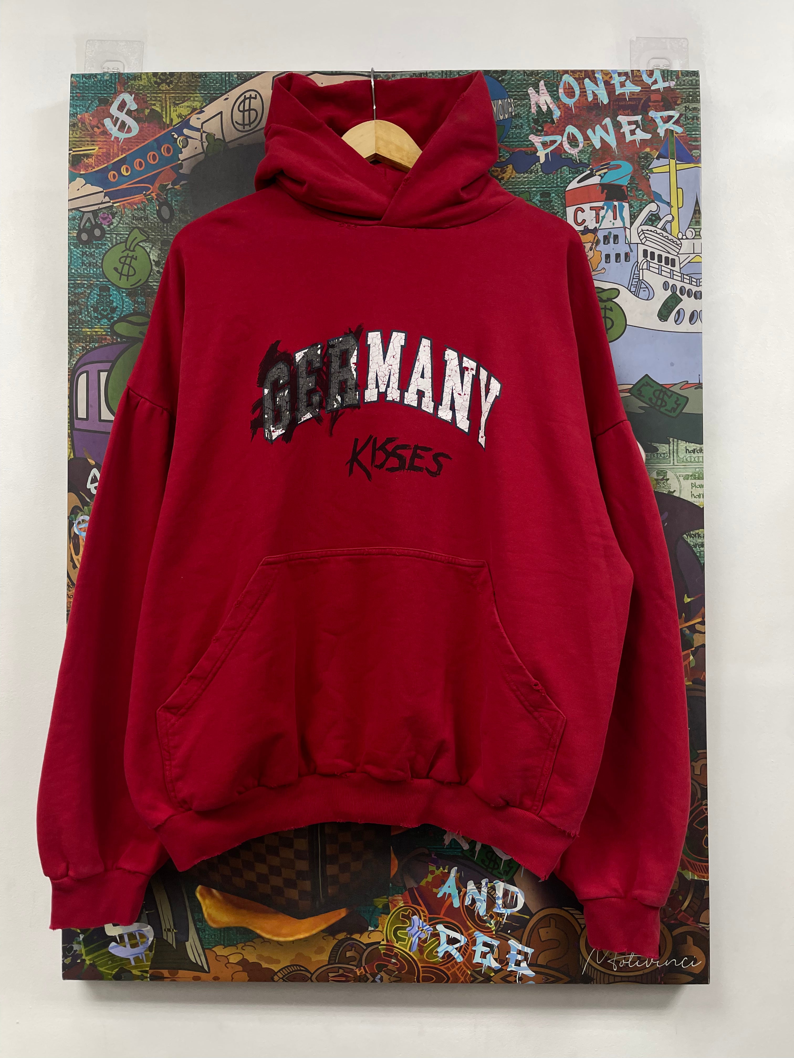 Balenciaga Red Distressed Germany (1) Hoodie