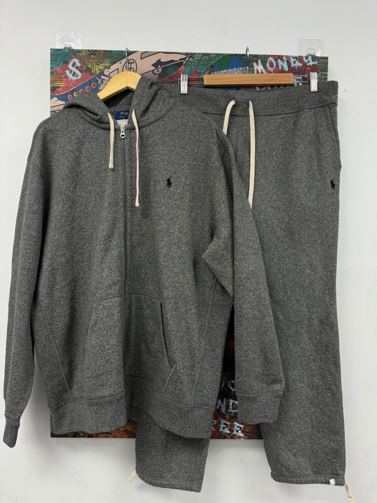Polo Sweatsuit Charcoal Black XXL New