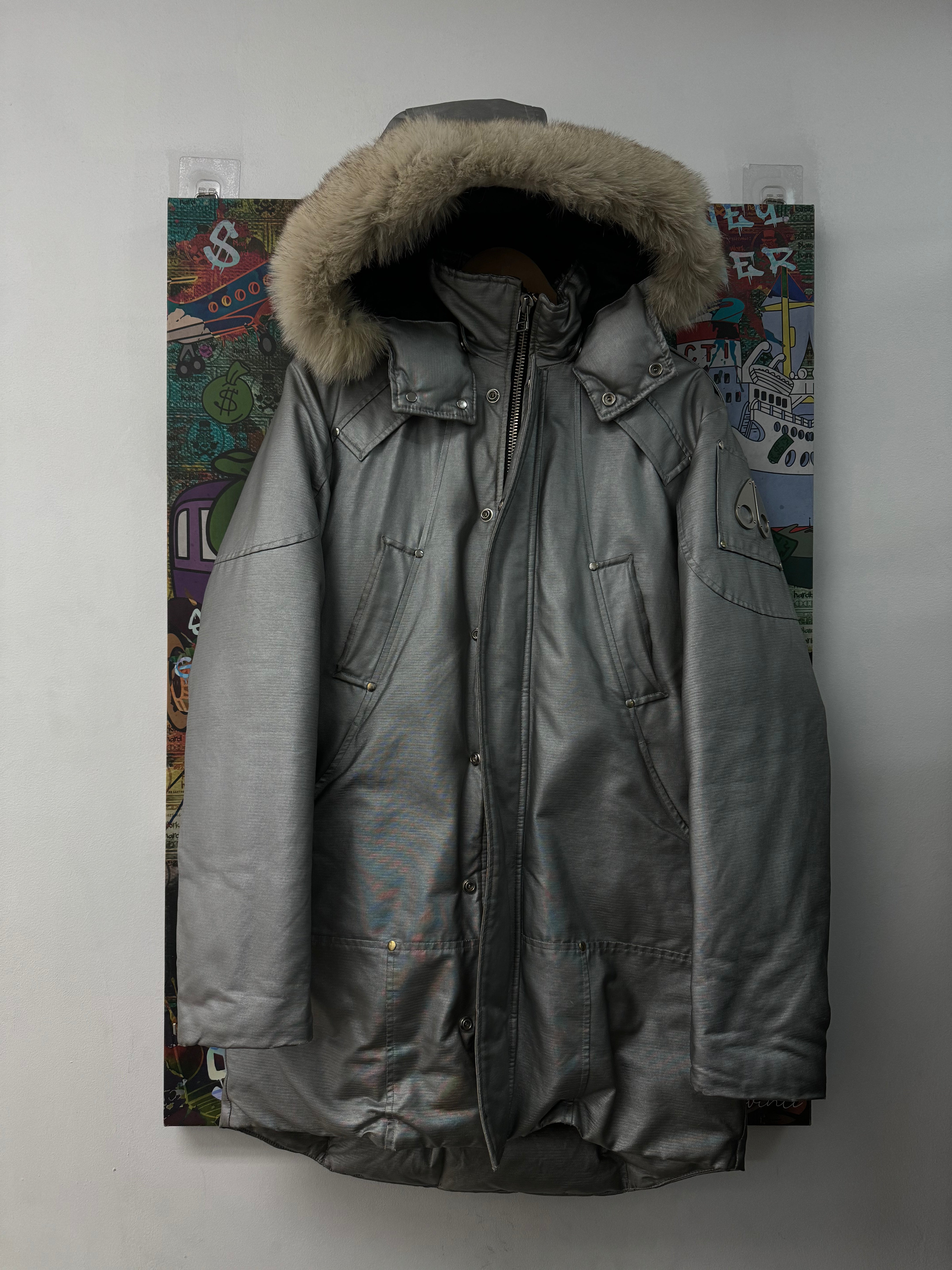 Moose Knuckles Silver Parka Jacket