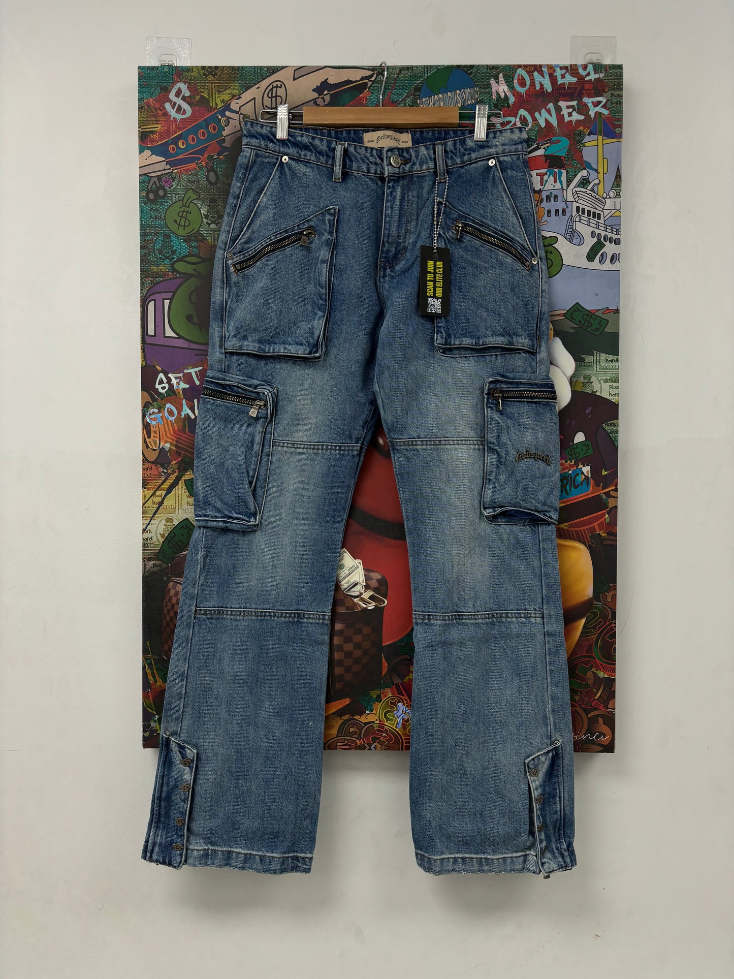 Godspeed Cargo Denim Blue Wash Jeans (32-40) New
