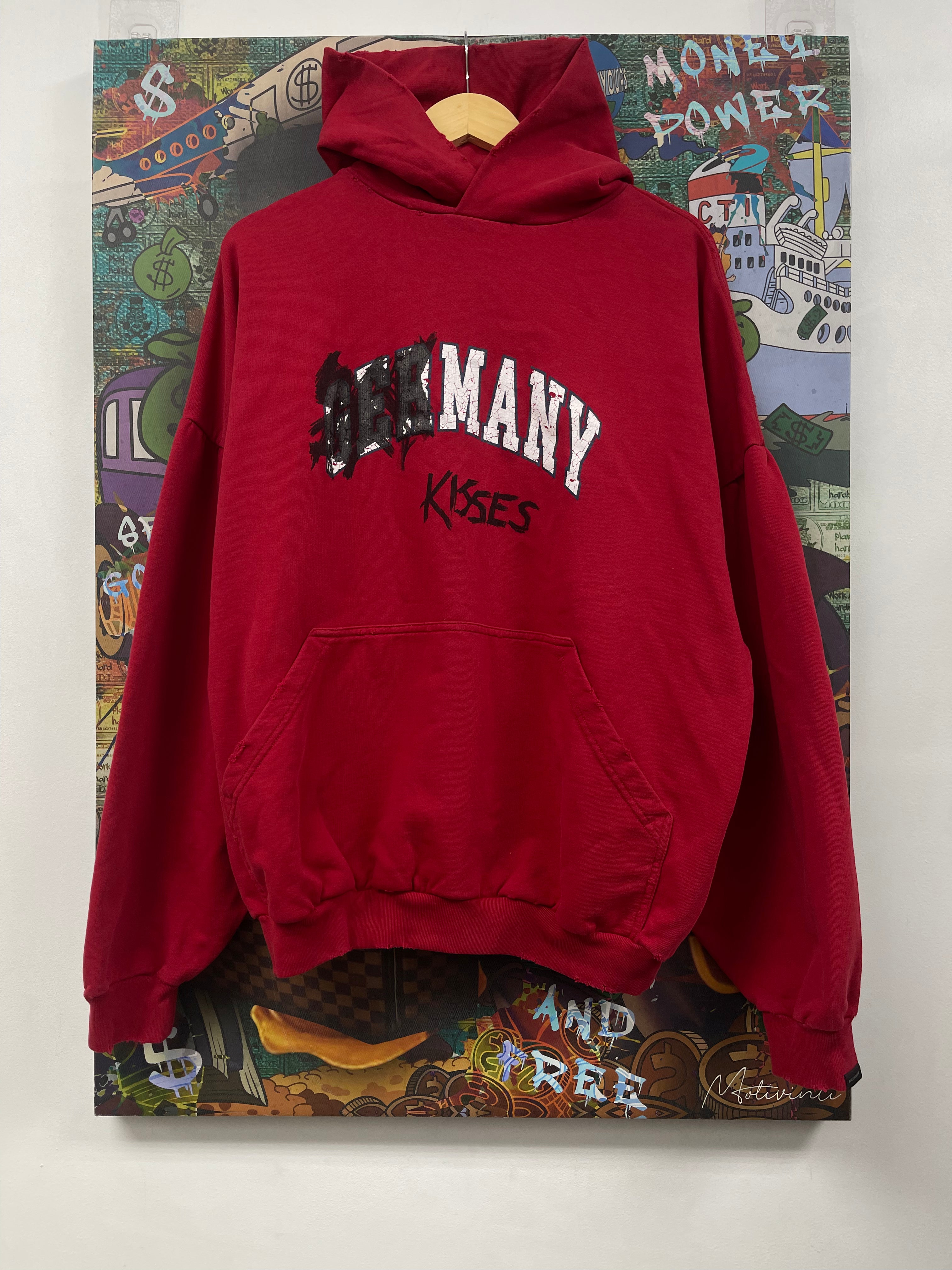 Balenciaga Red Distressed Germany (1) Hoodie