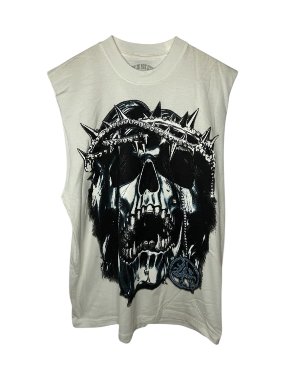 Lost In The Hills 'Flames' White Muscle Tee