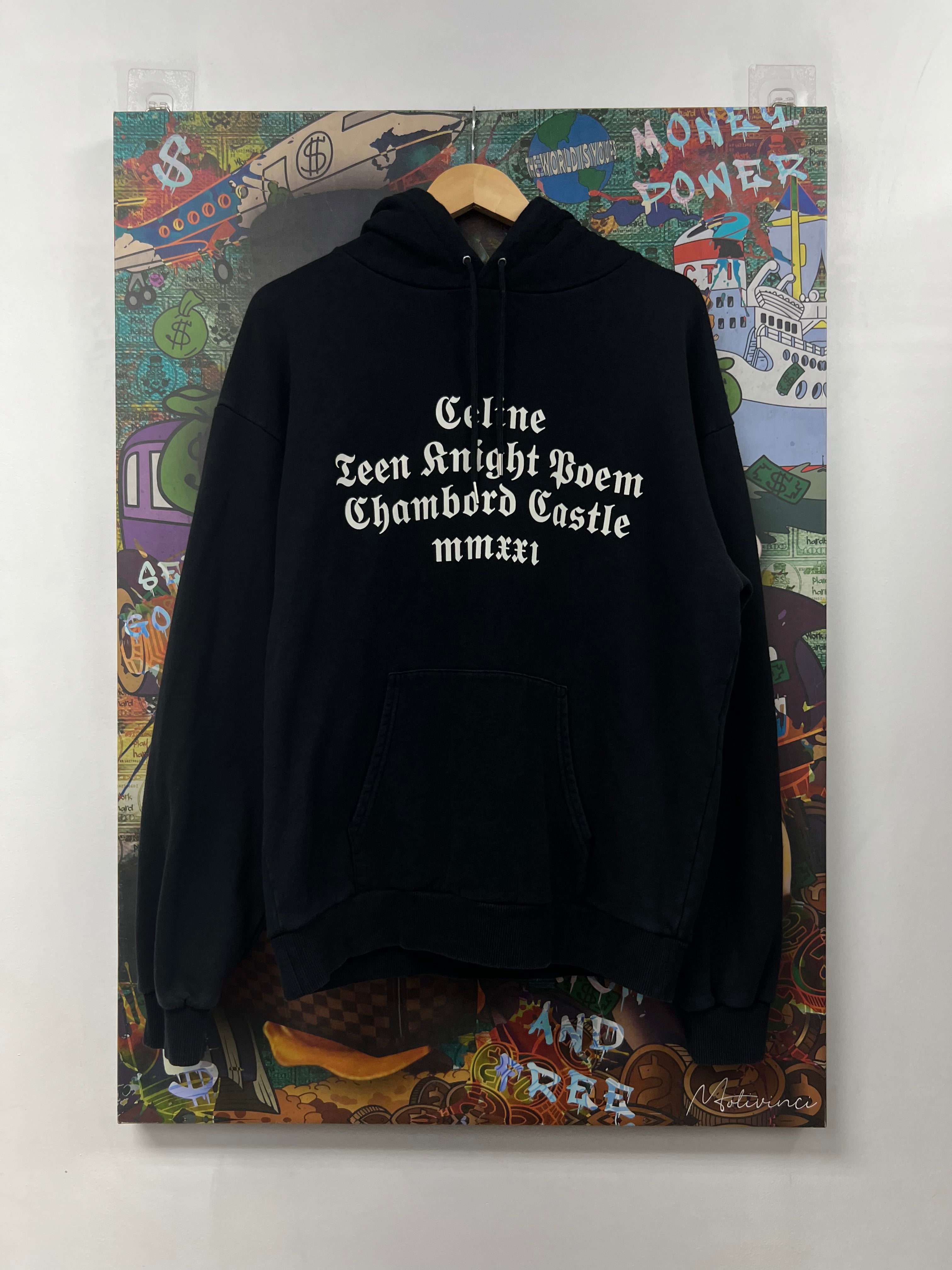 Celine Black Teen Knight Poem Hoodie
