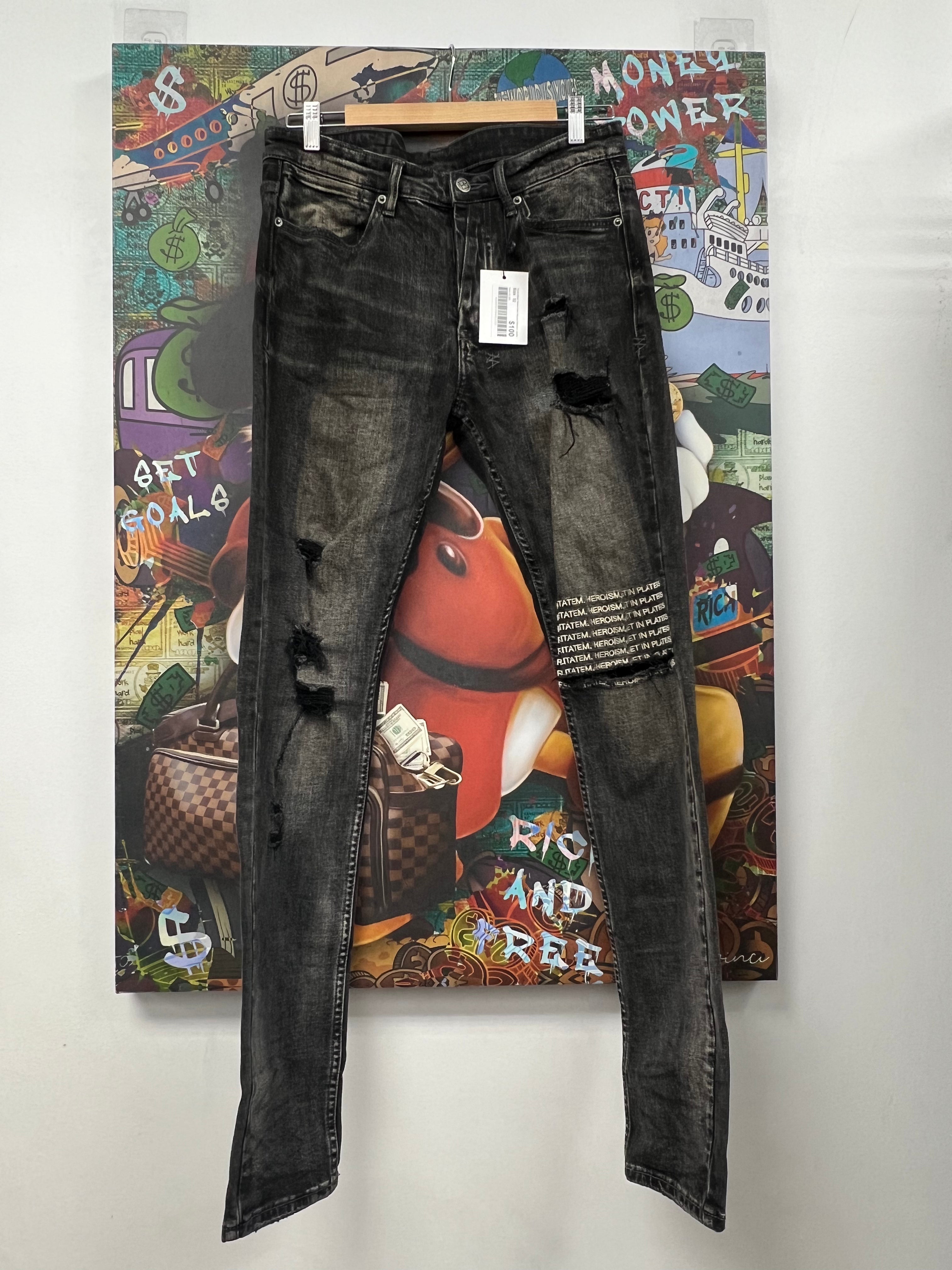 Ksubi Black Wash Knee Ripped Heroism Jeans