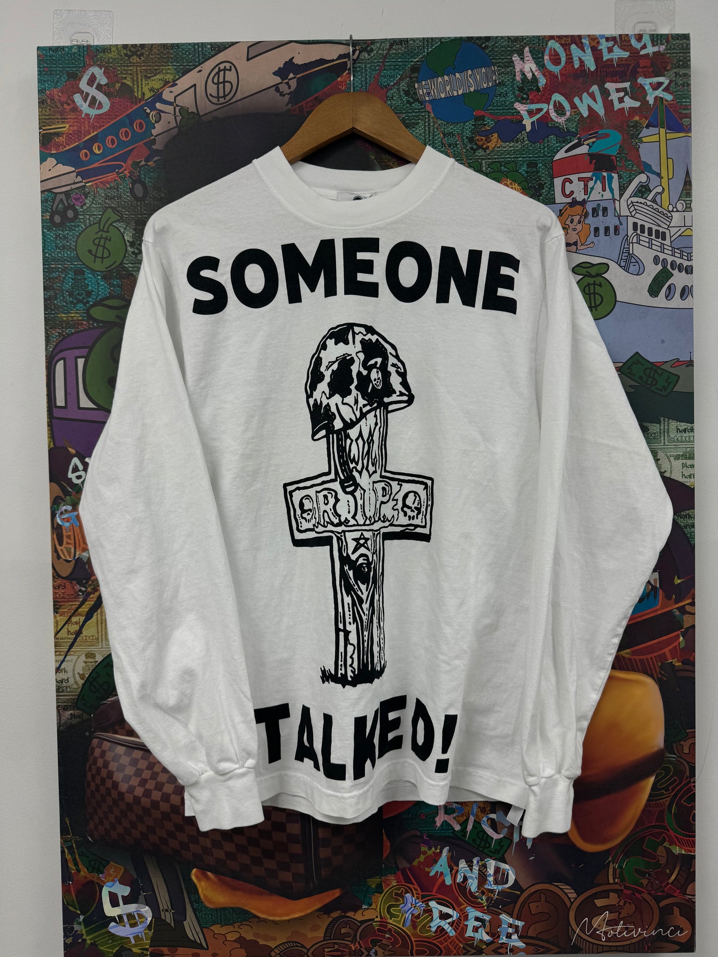 Warren Lotas Someone Talked LS White Black New Small With Tags