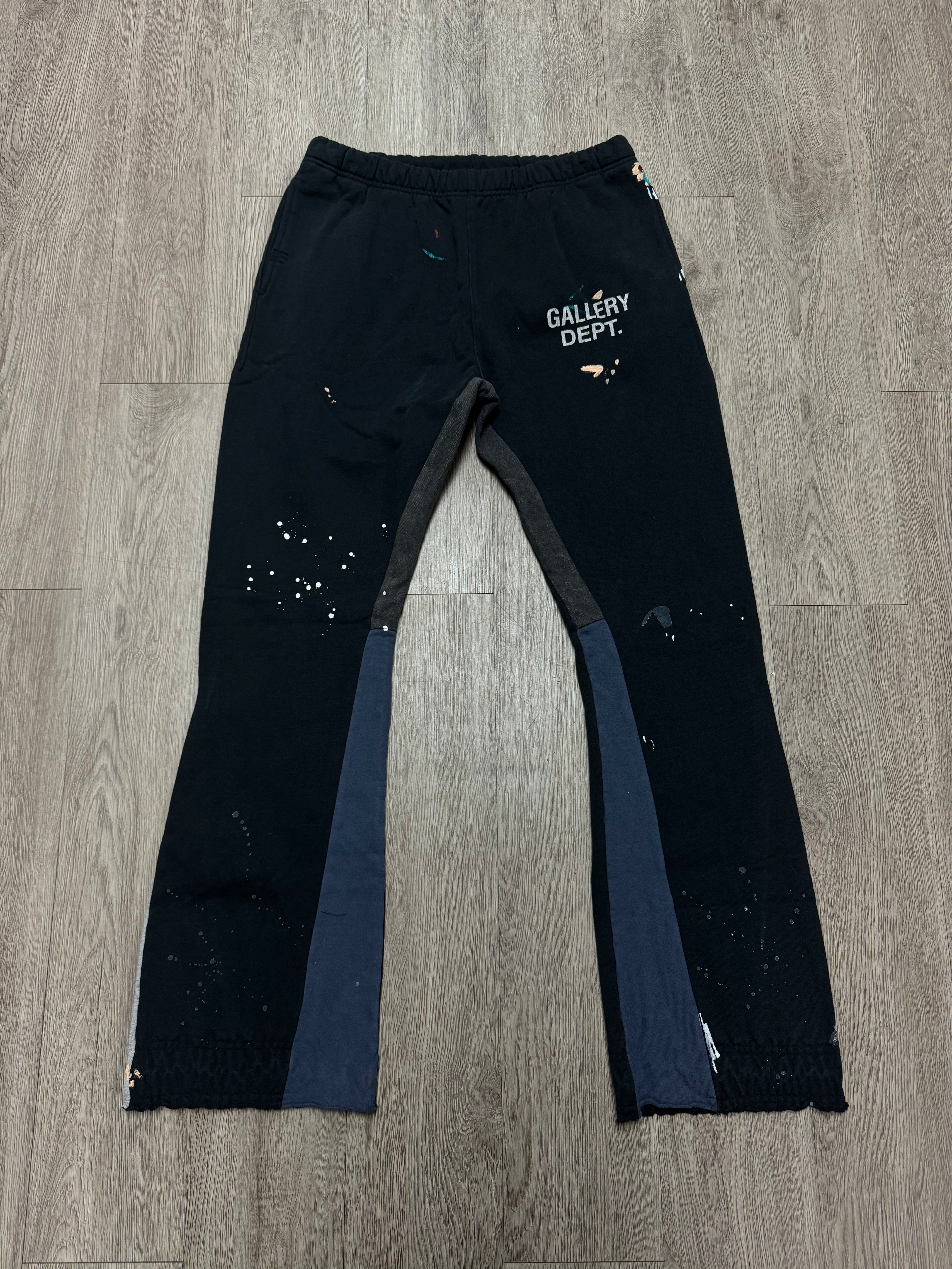 Gallery Dept Black Paint Splatter Flared Sweats