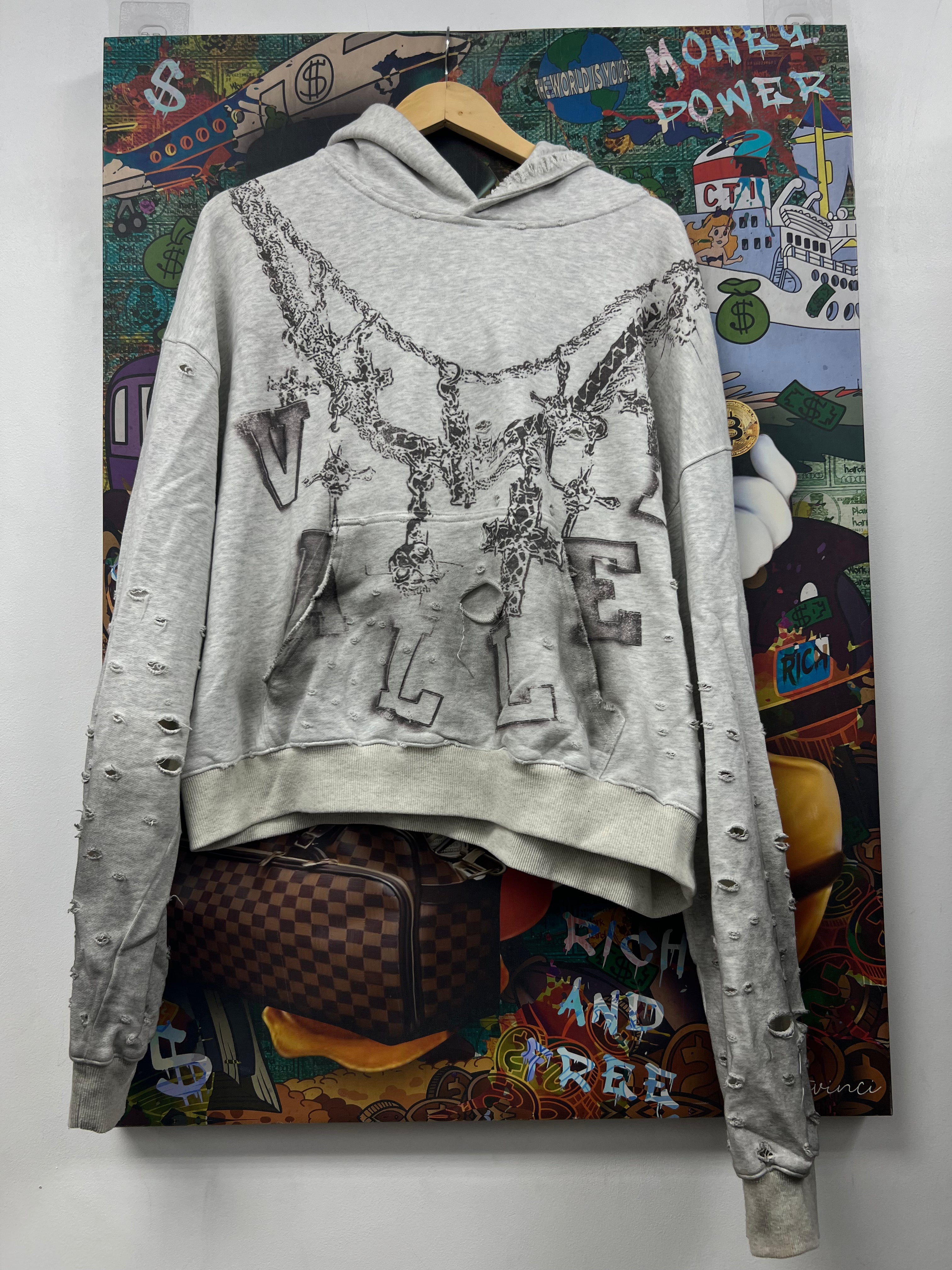Vale Big Chain Distressed Hoodie