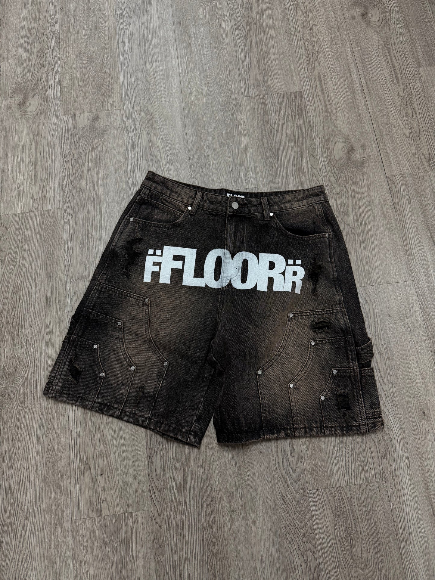 Floor914 Uniform Jean Shorts Brown Wash