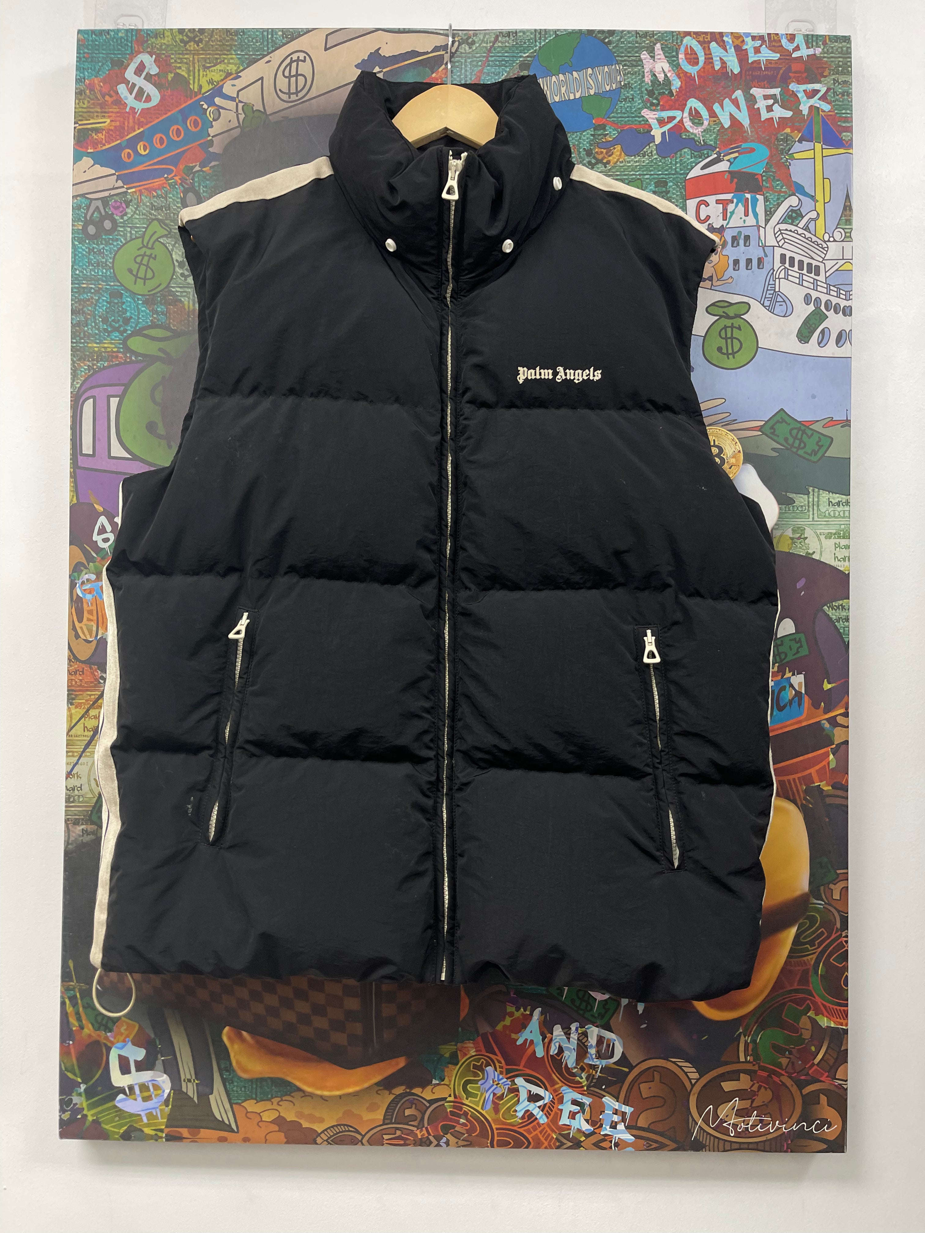 Palm Angels Black WHite Stripes Vest