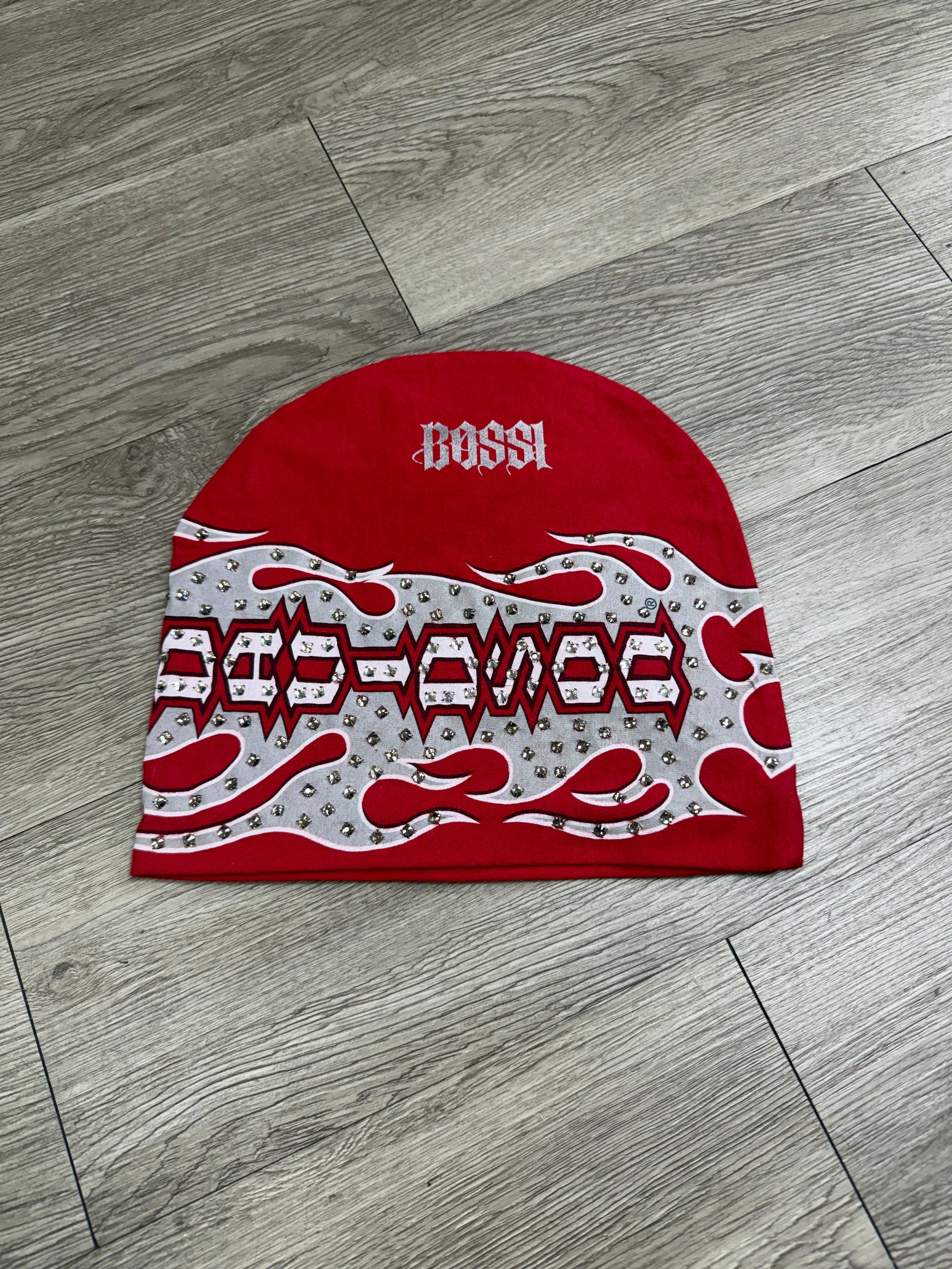Bossi Red Harley Davidson Flames Beanie