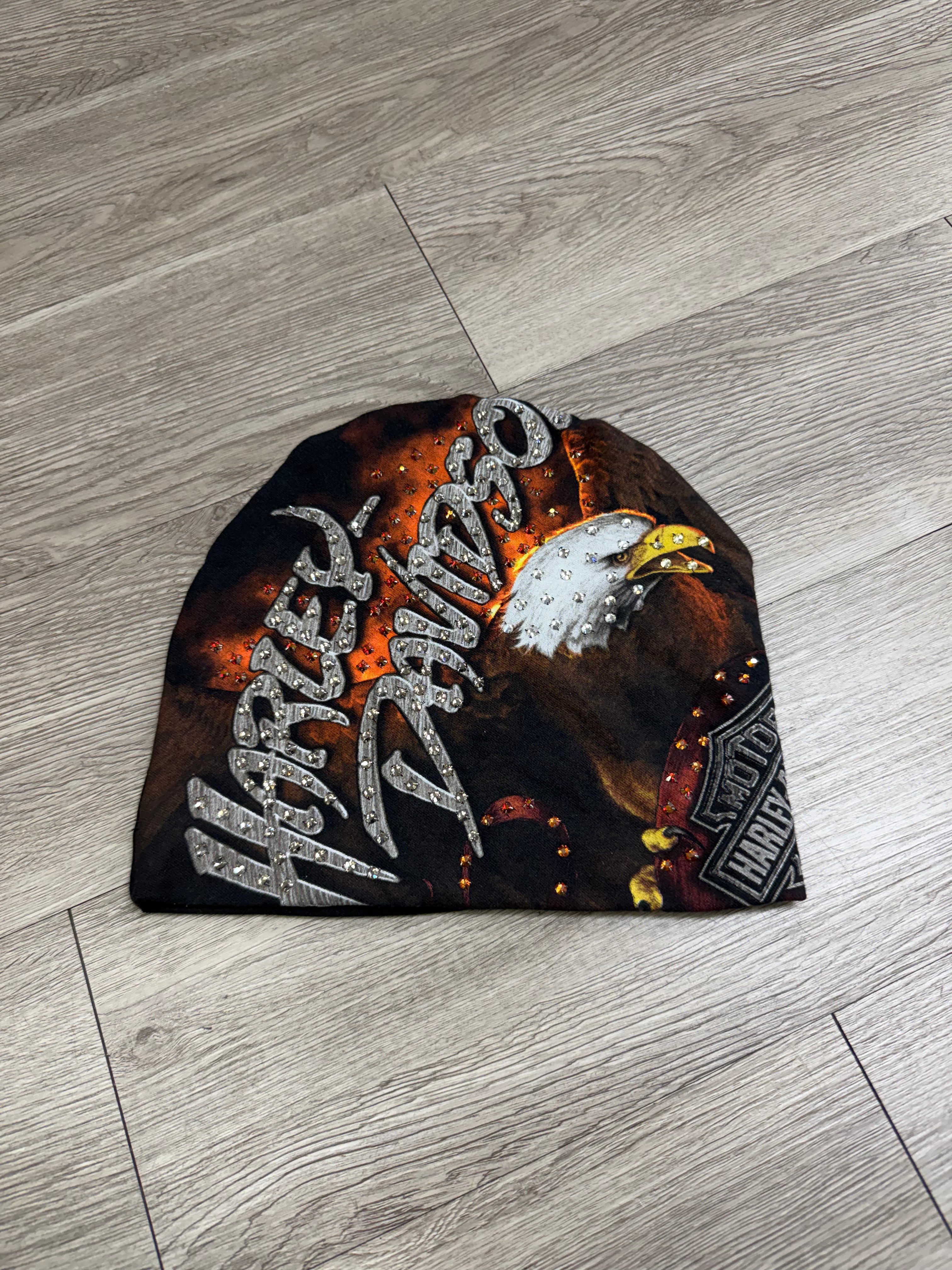 Bossi Harley Davidson Flame Eagle Rhinestone Beanie
