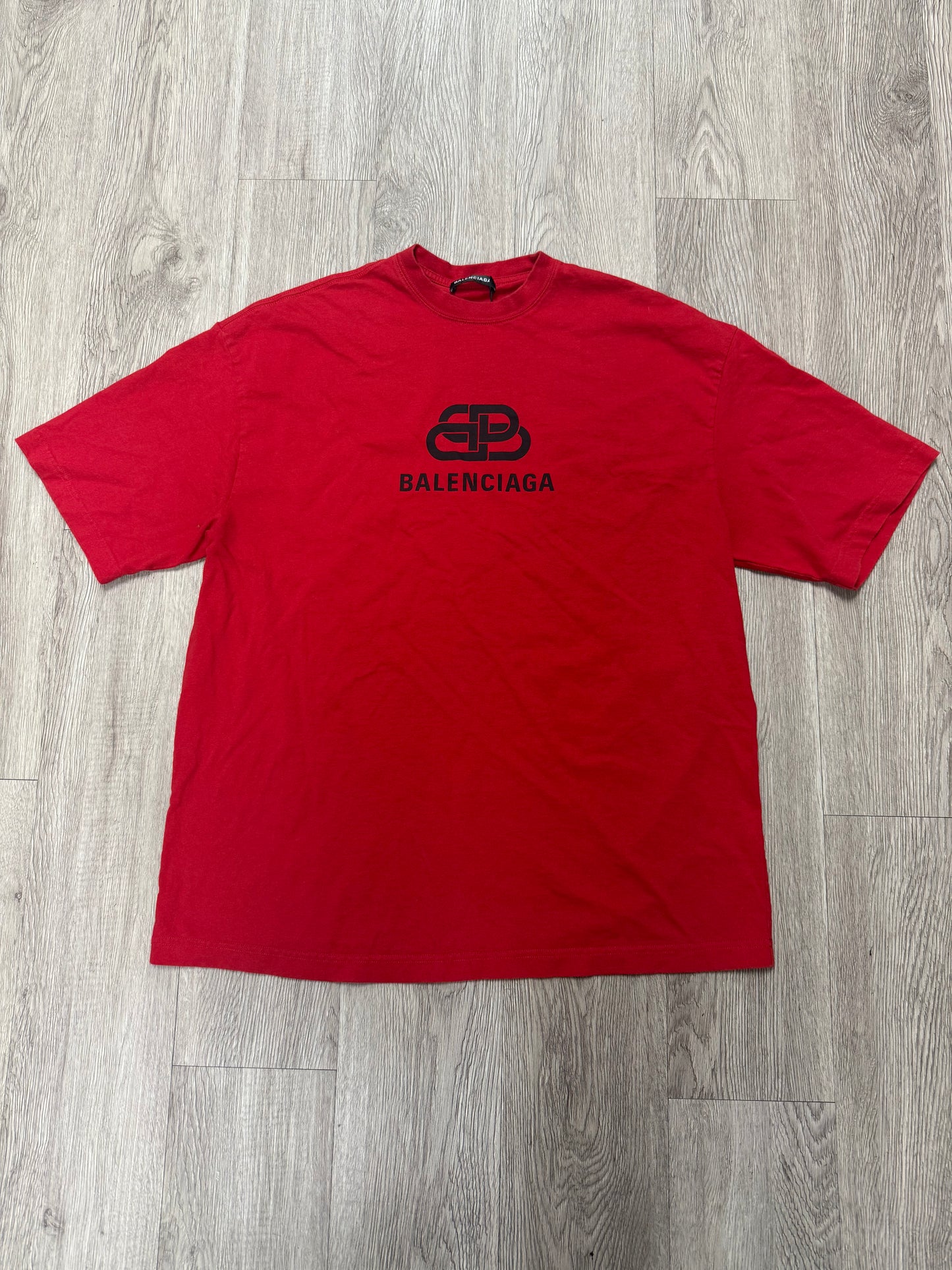 Balenciaga BB Logo Red Tee