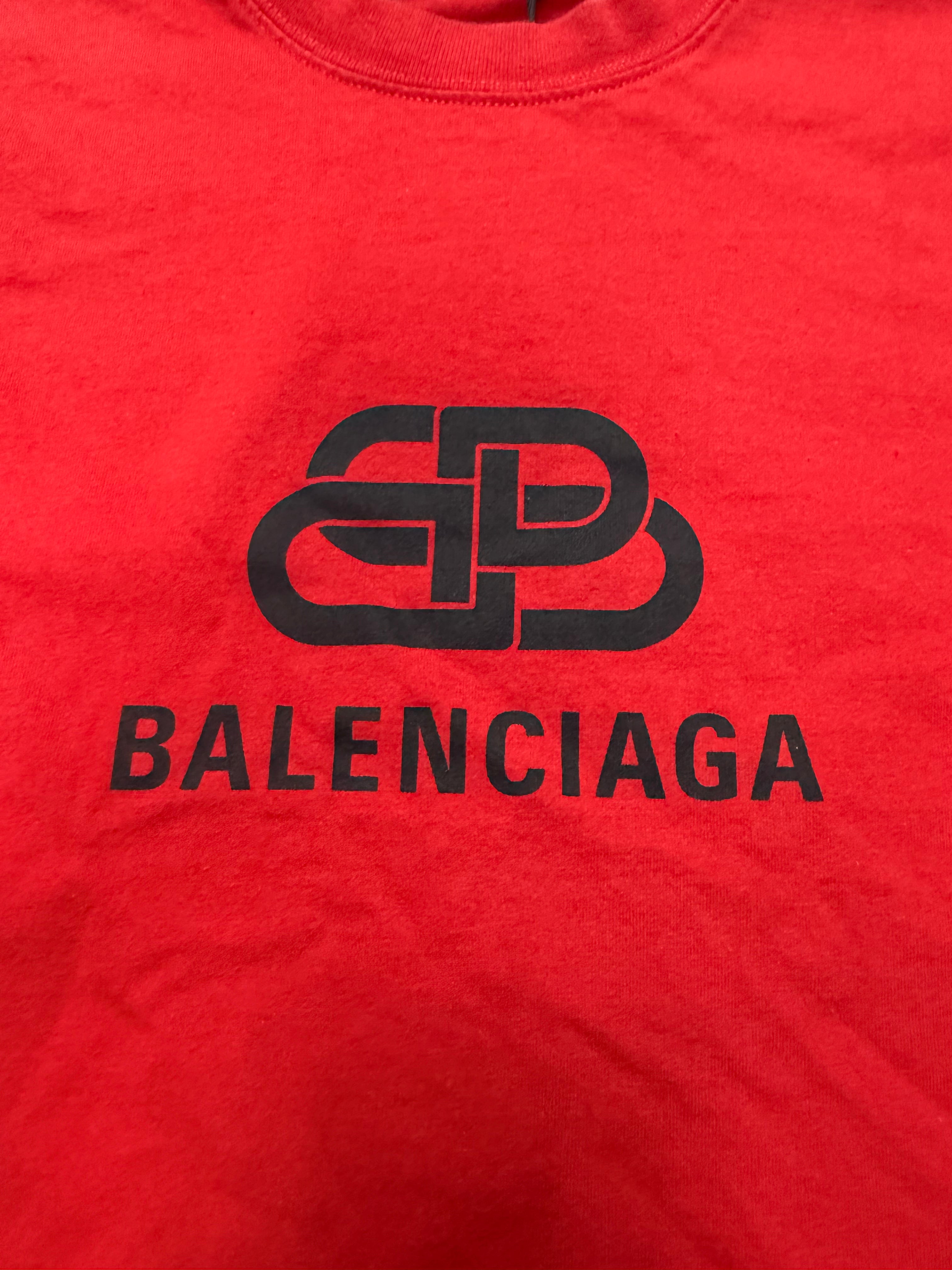 Balenciaga BB Logo Red Tee