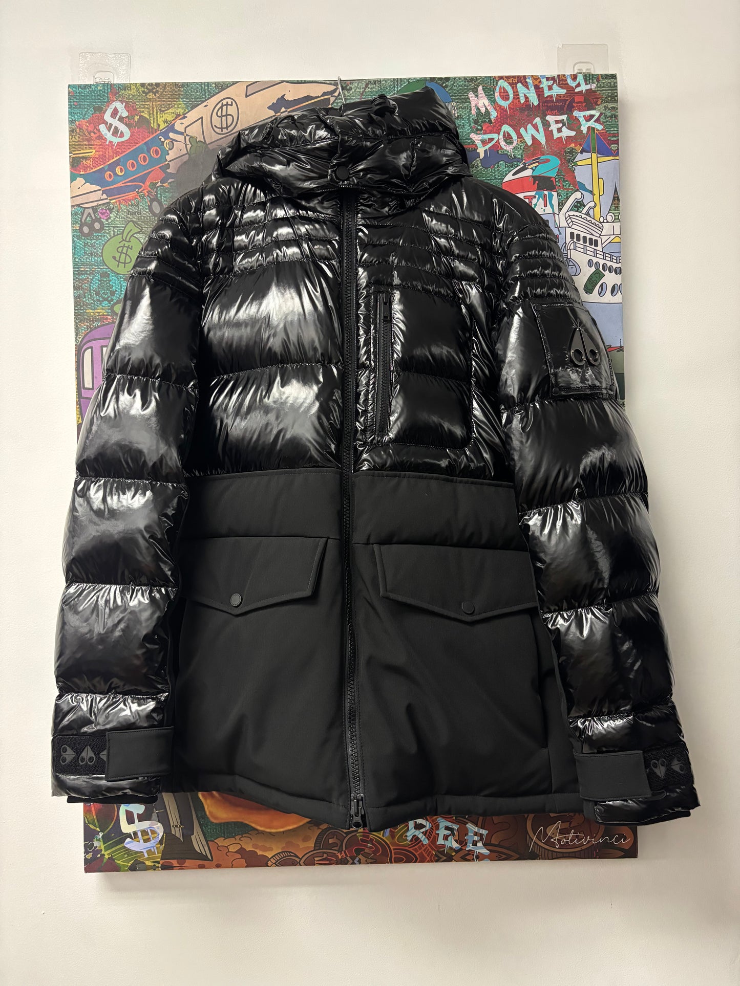 Moose Knuckles Black Patent Jacket