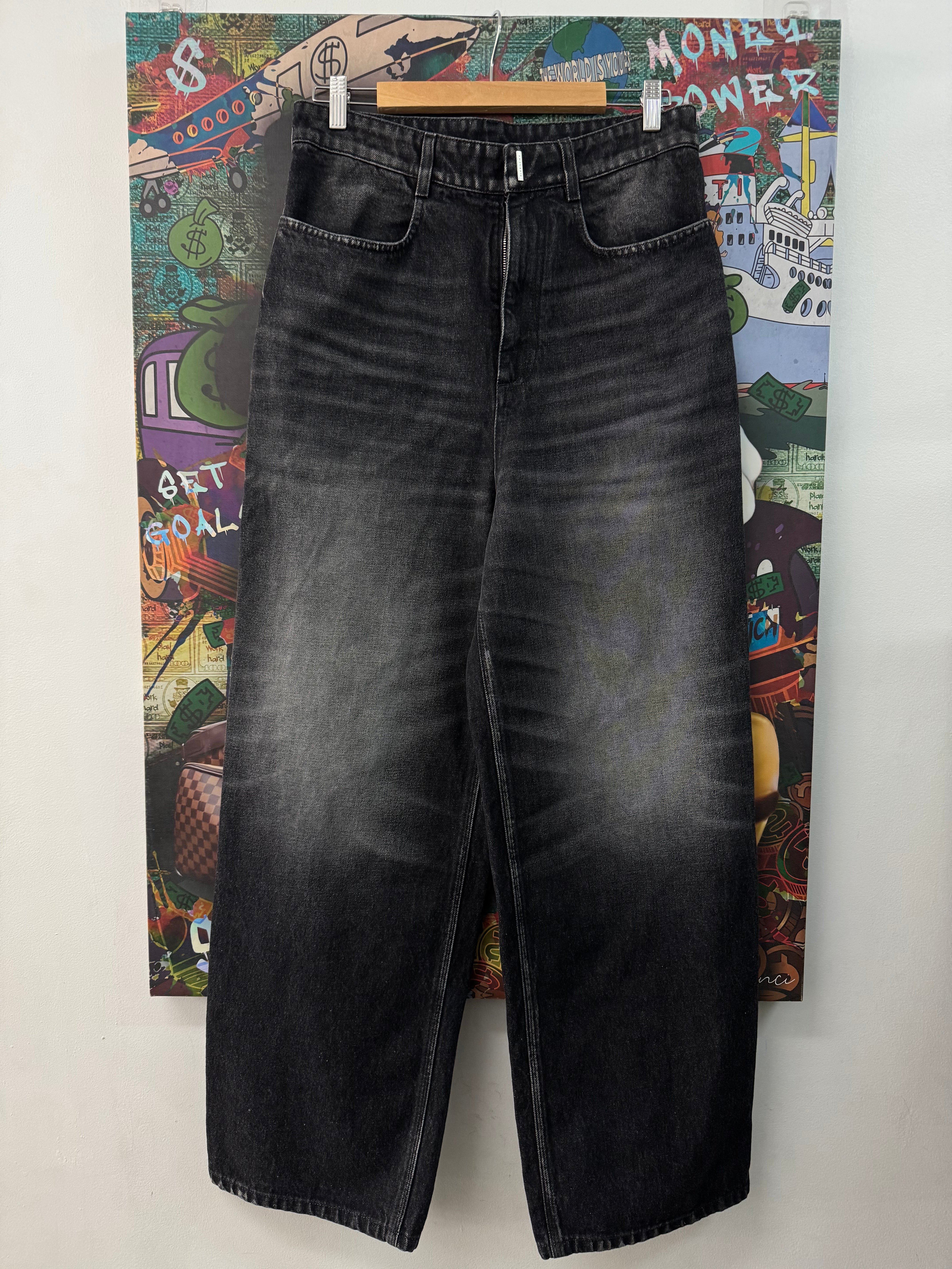 Givenchy Black Wash Baggy Jeans
