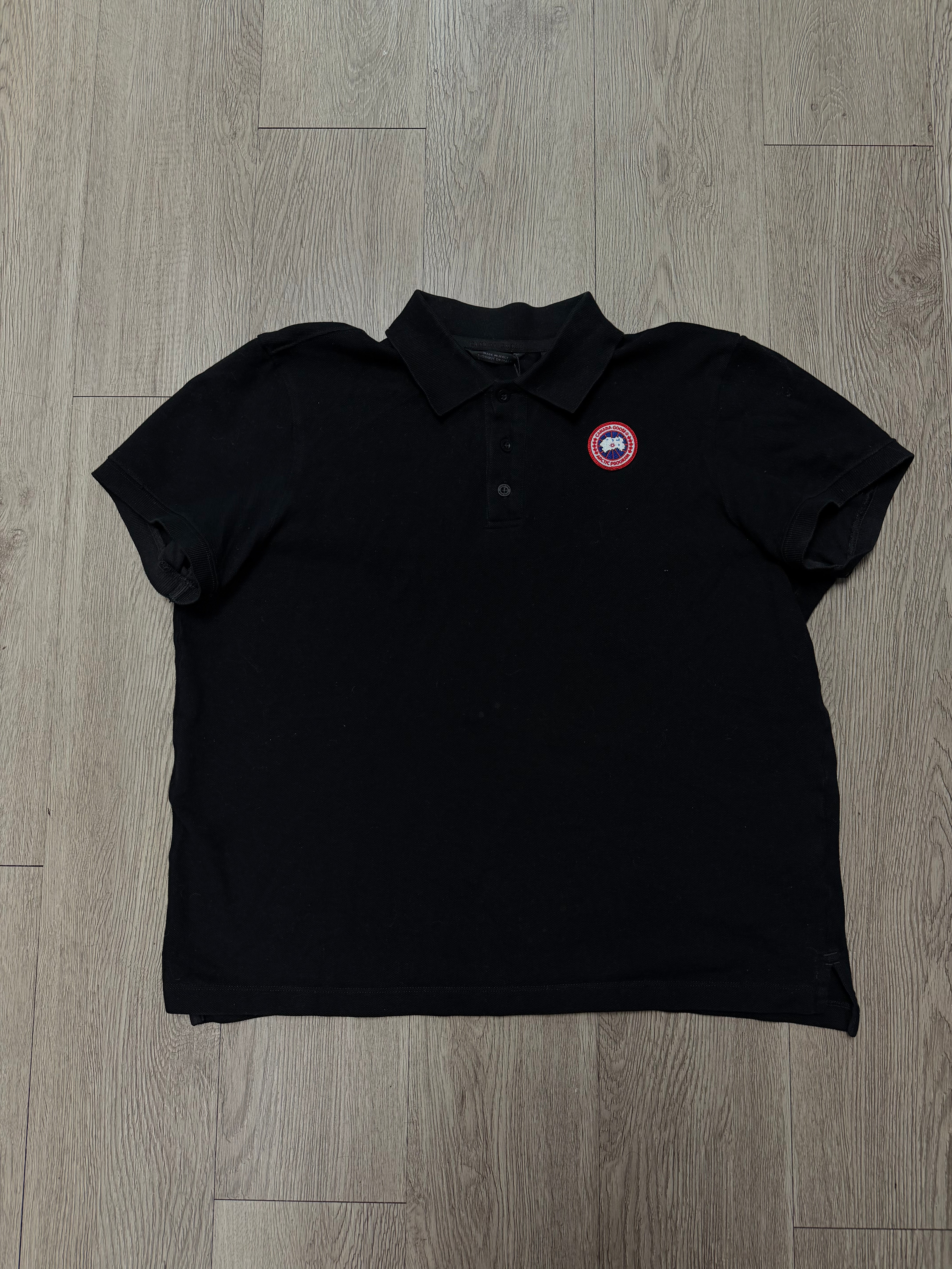 Canada Goose Black Red Logo Polo Shirt