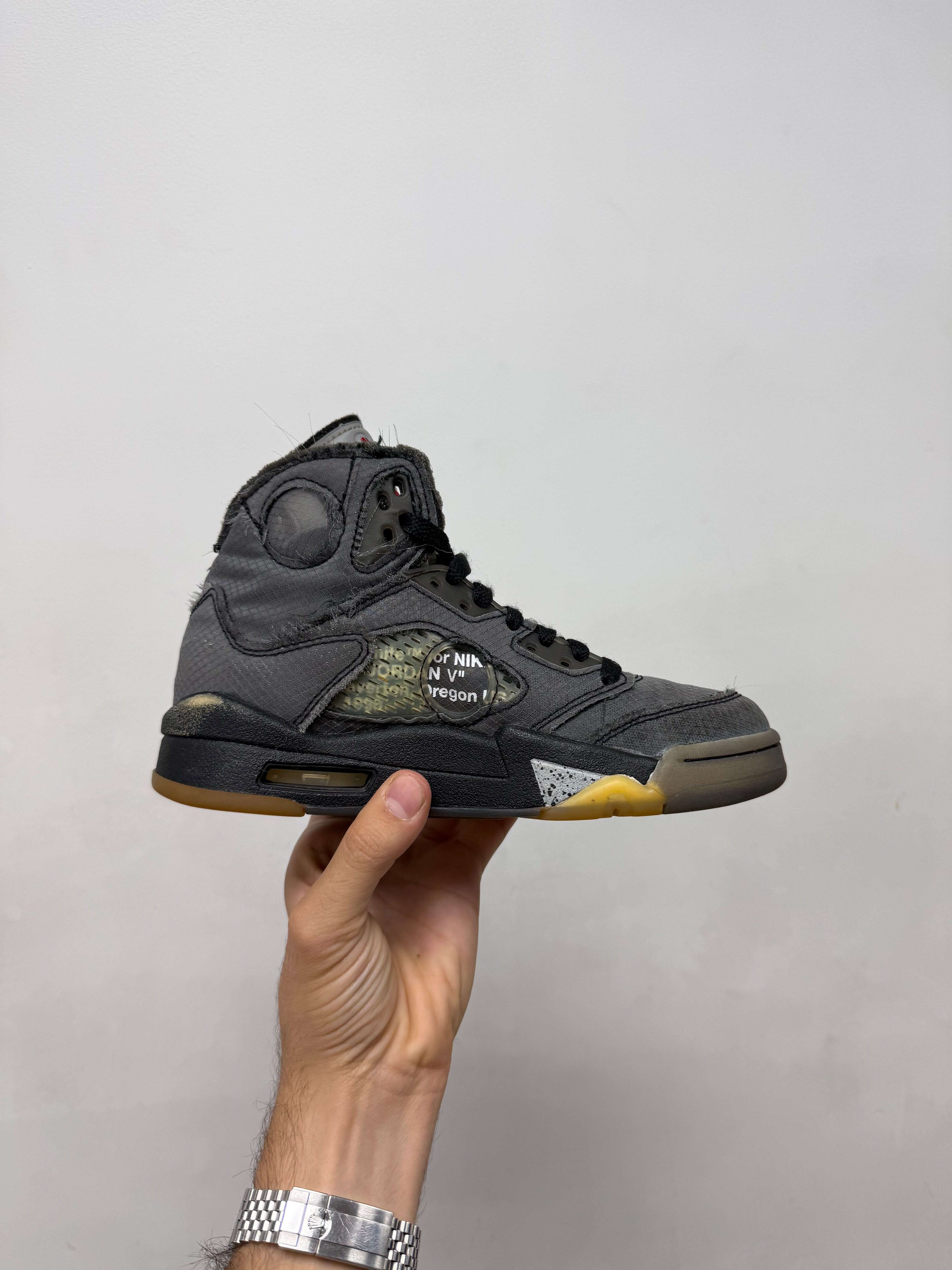 Jordan 5 Off White Muslin Sneakers