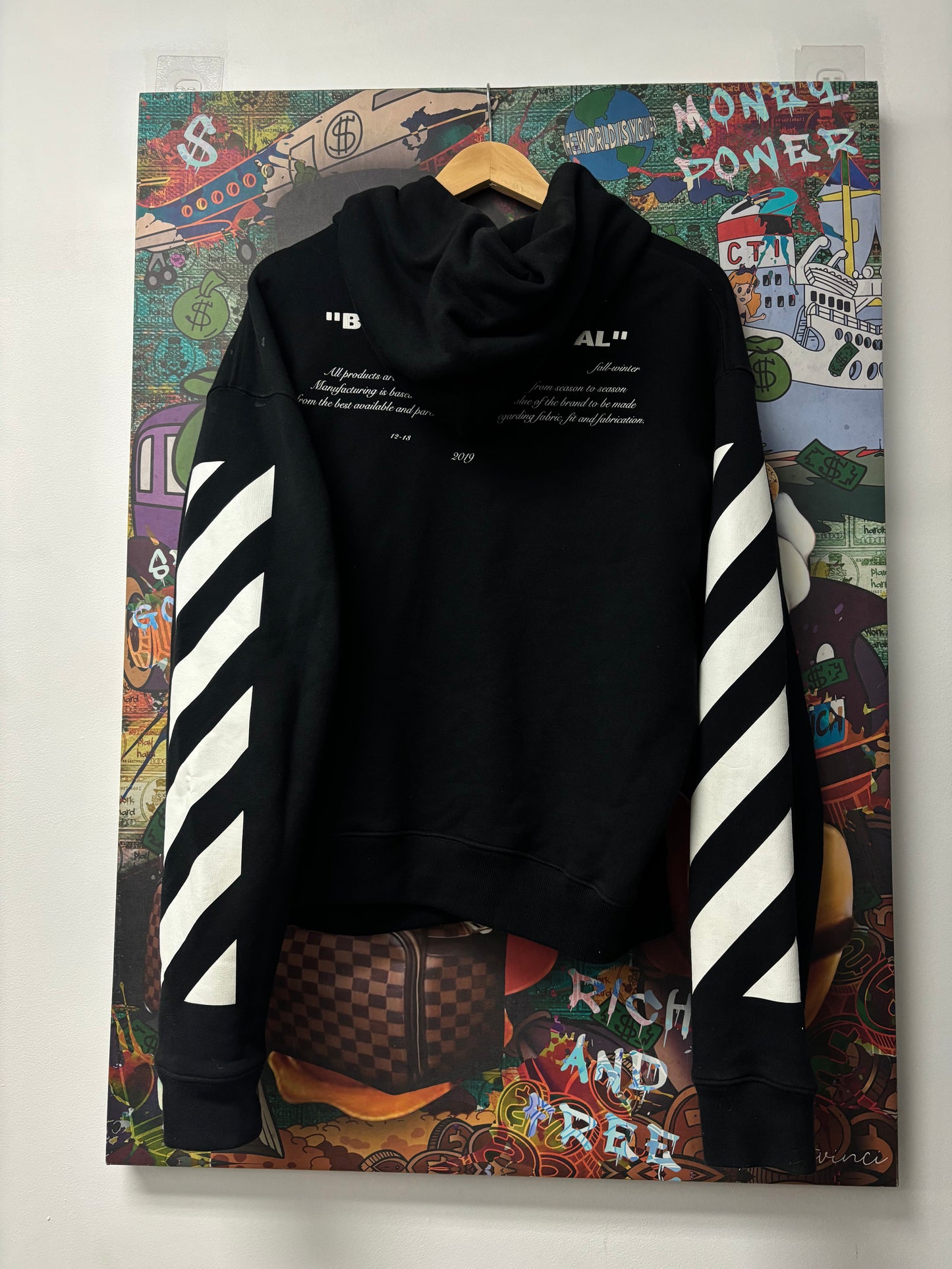 Off-White Black Blue Business Casual Hoodie