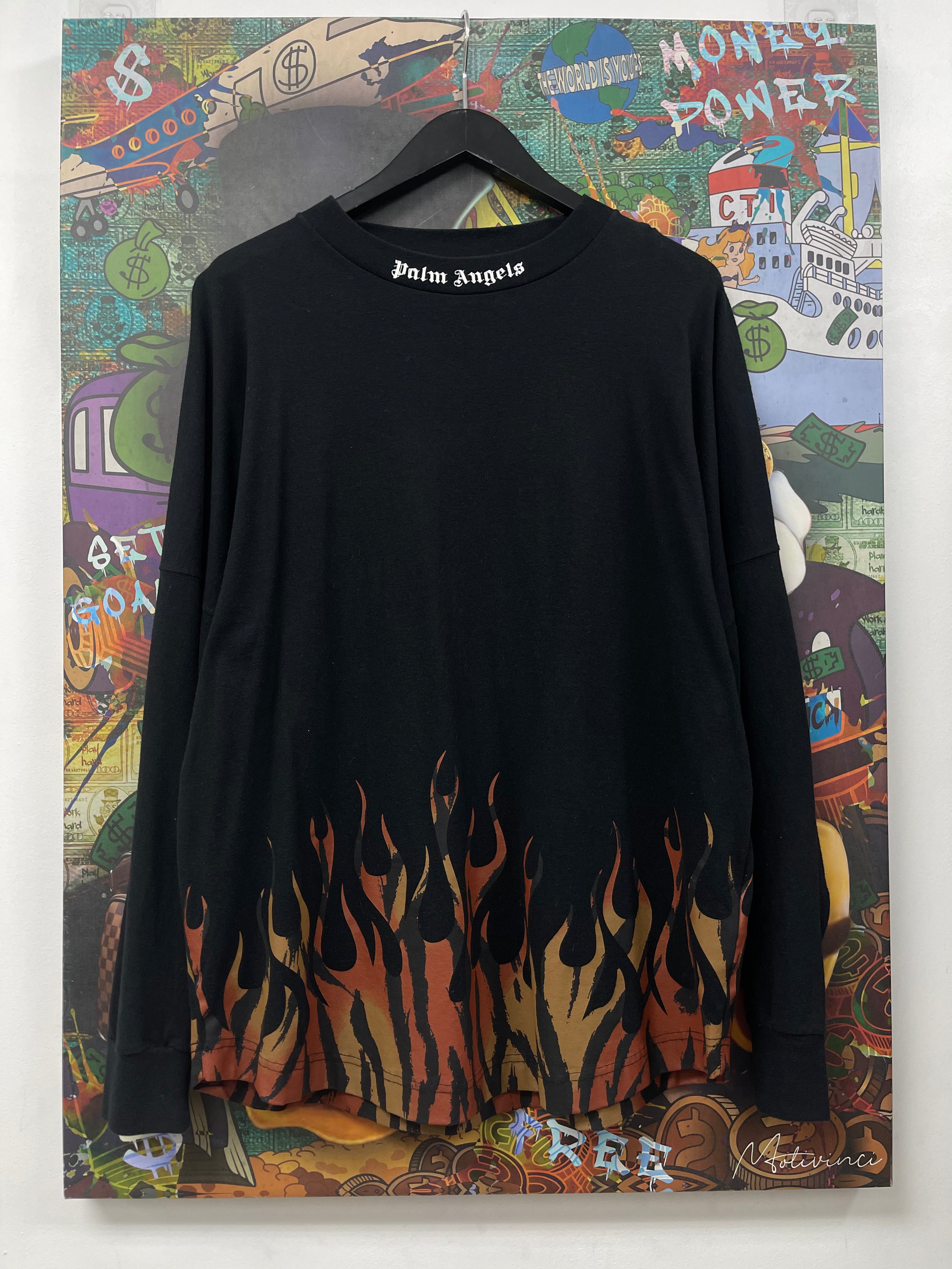 Palm Angels Oversized Flames Long Sleeve