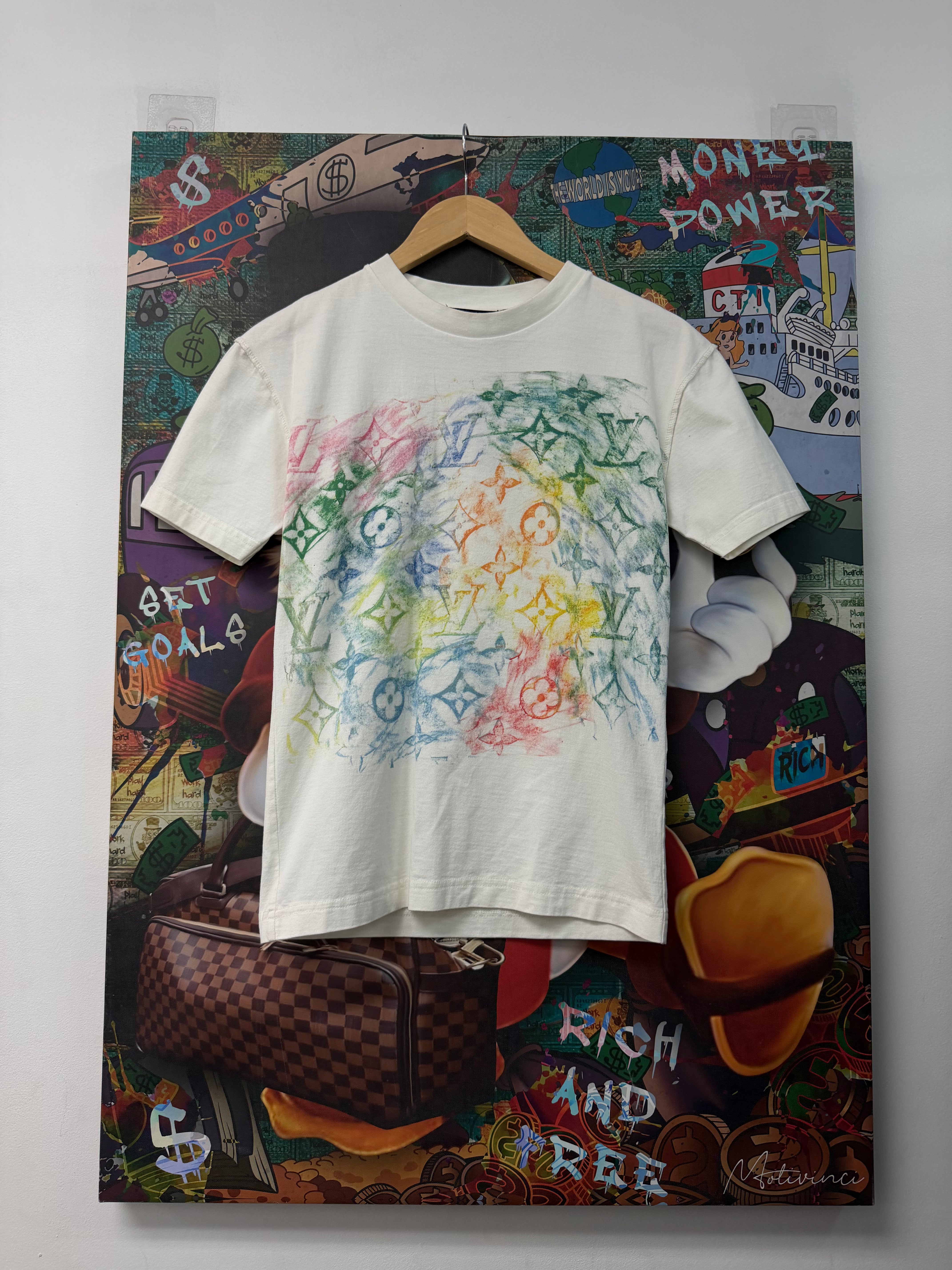 Louis Vuitton White Watercolor Monogram Tee