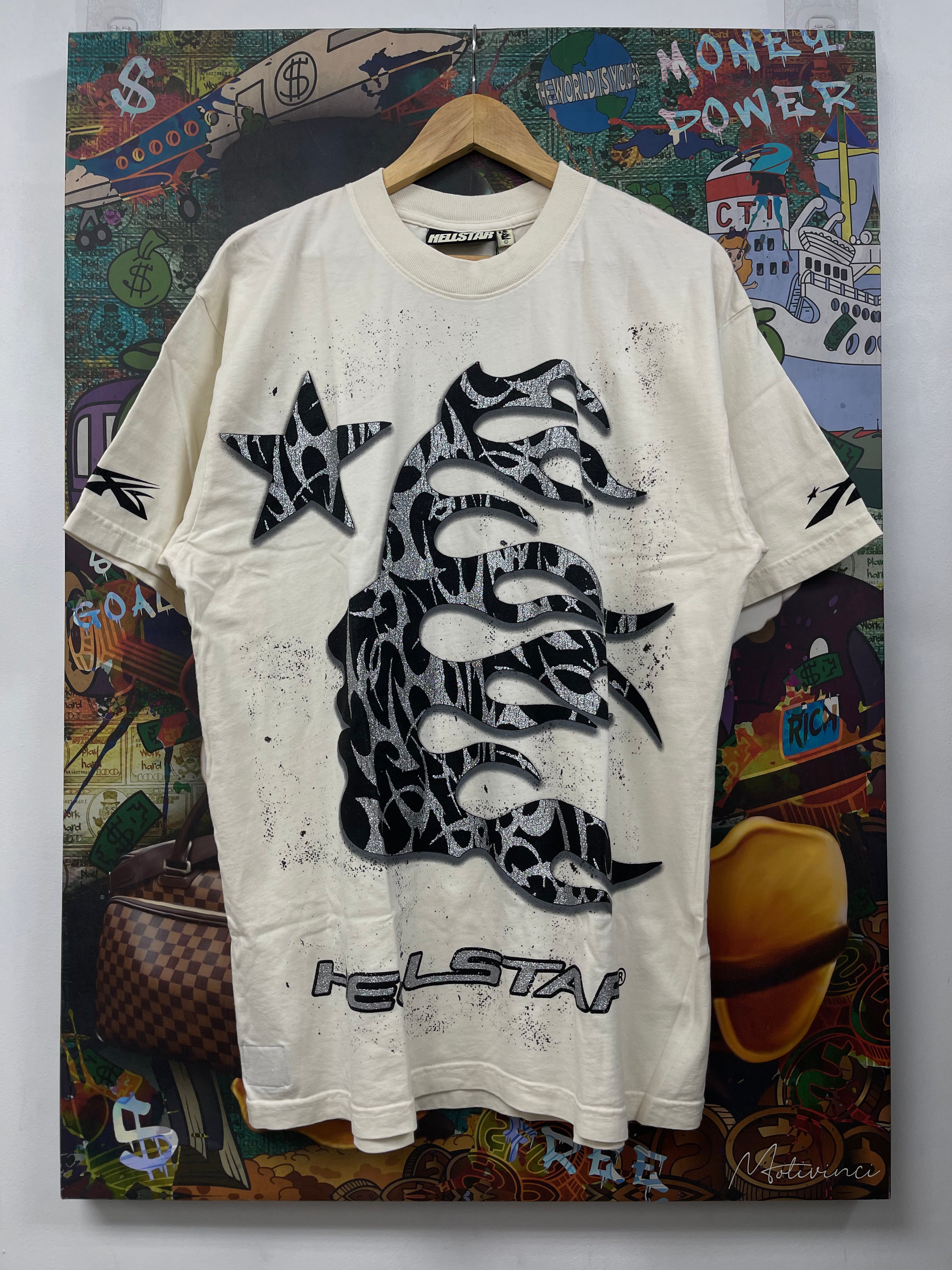 Hellstar Cream Thorn Glitter Tee