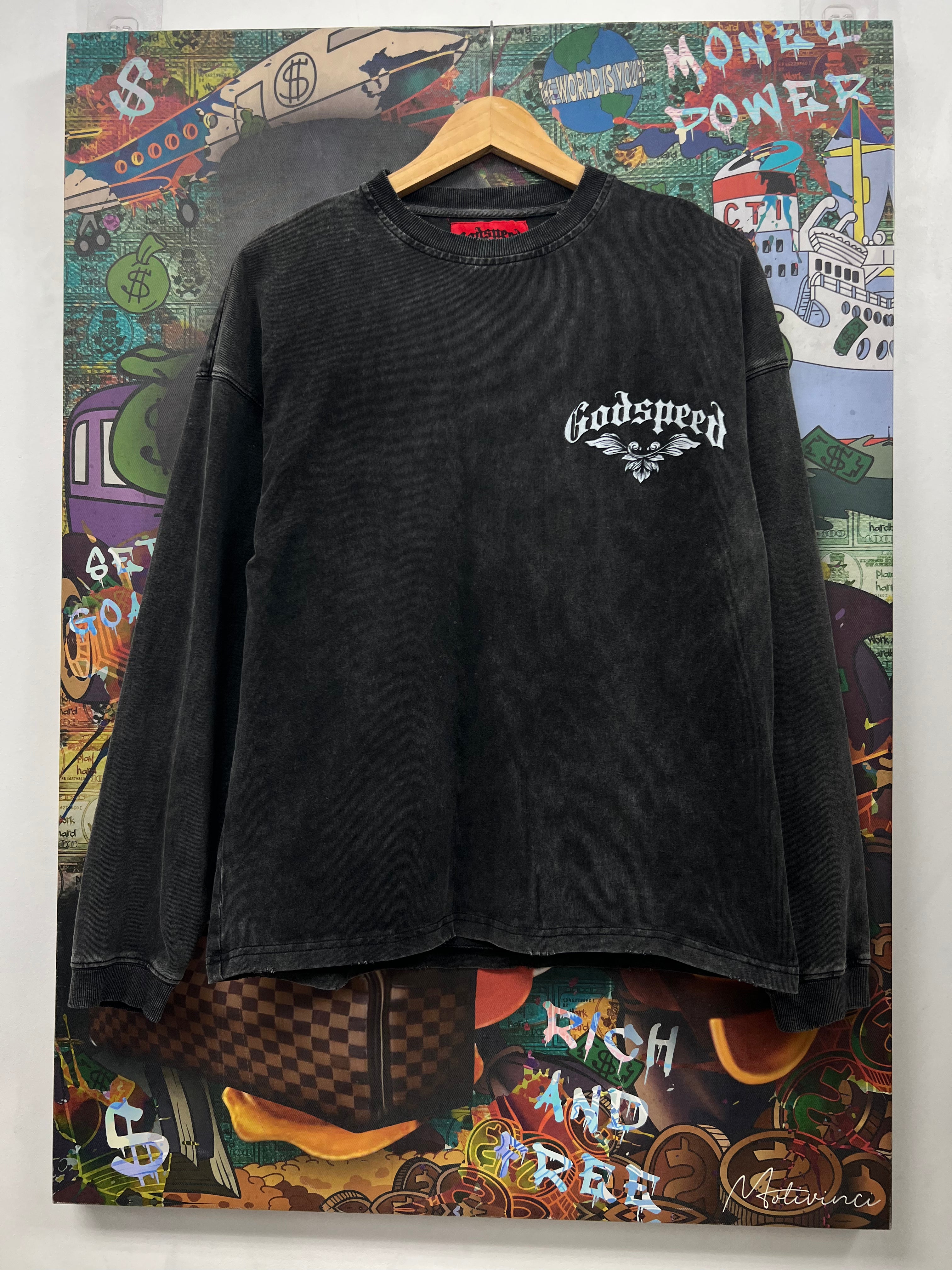 Godspeed Grey Floral Skull Long Sleeve