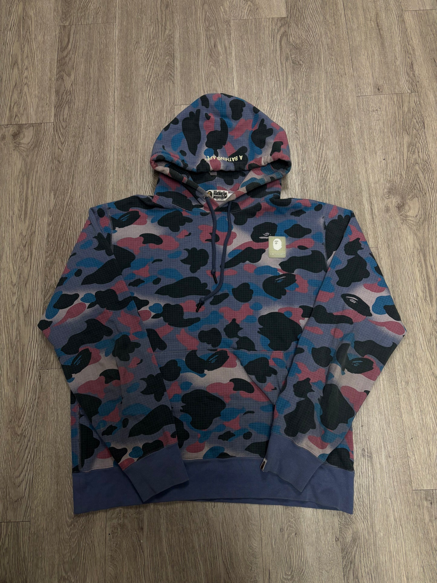 BAPE Purple Blush Blue Grid Camo Hoodie