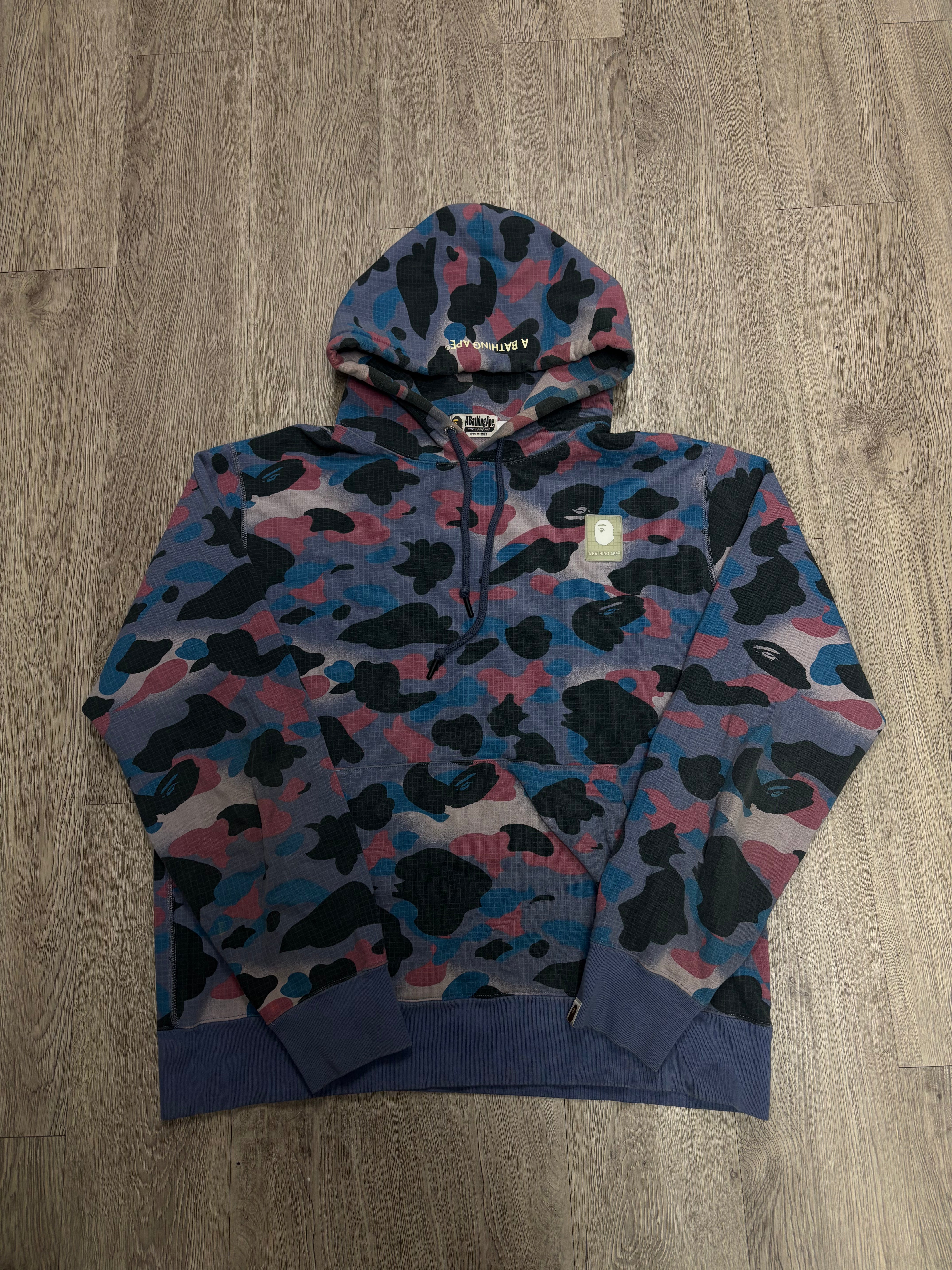 BAPE Purple Blush Blue Grid Camo Hoodie