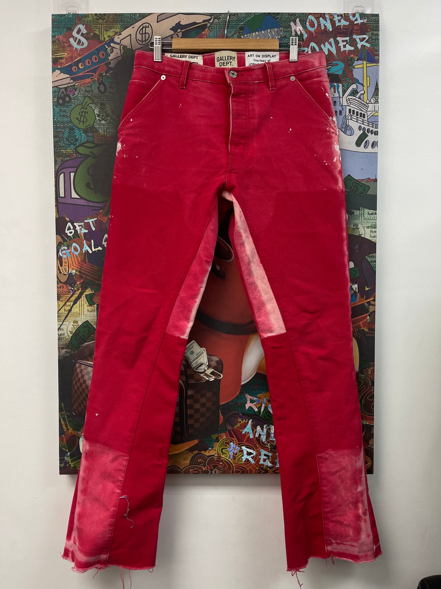 Gallery Dept. Red Paint Splatter Jeans