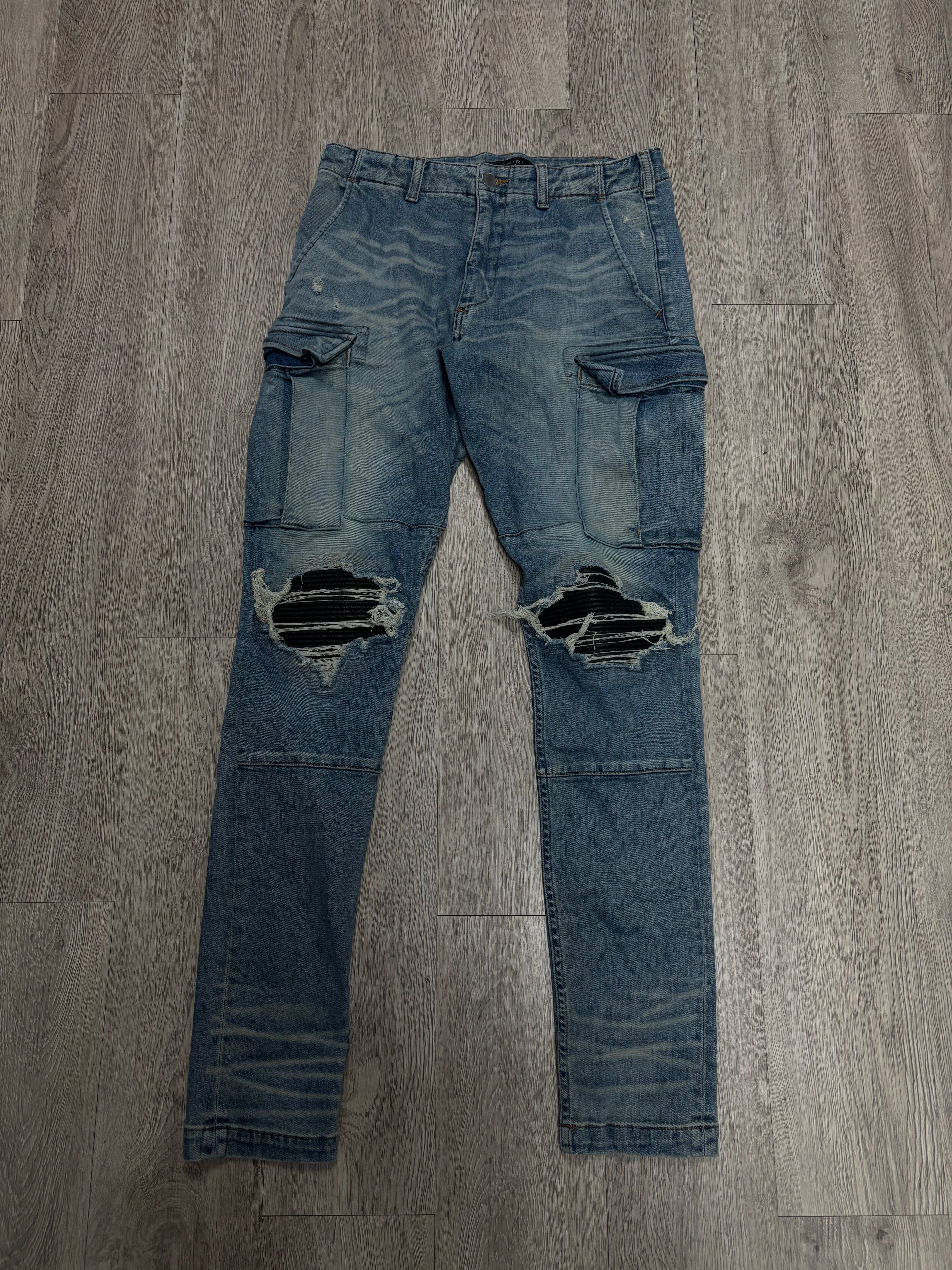 Amiri MX1 Cargo Light Wash Black Patch Used