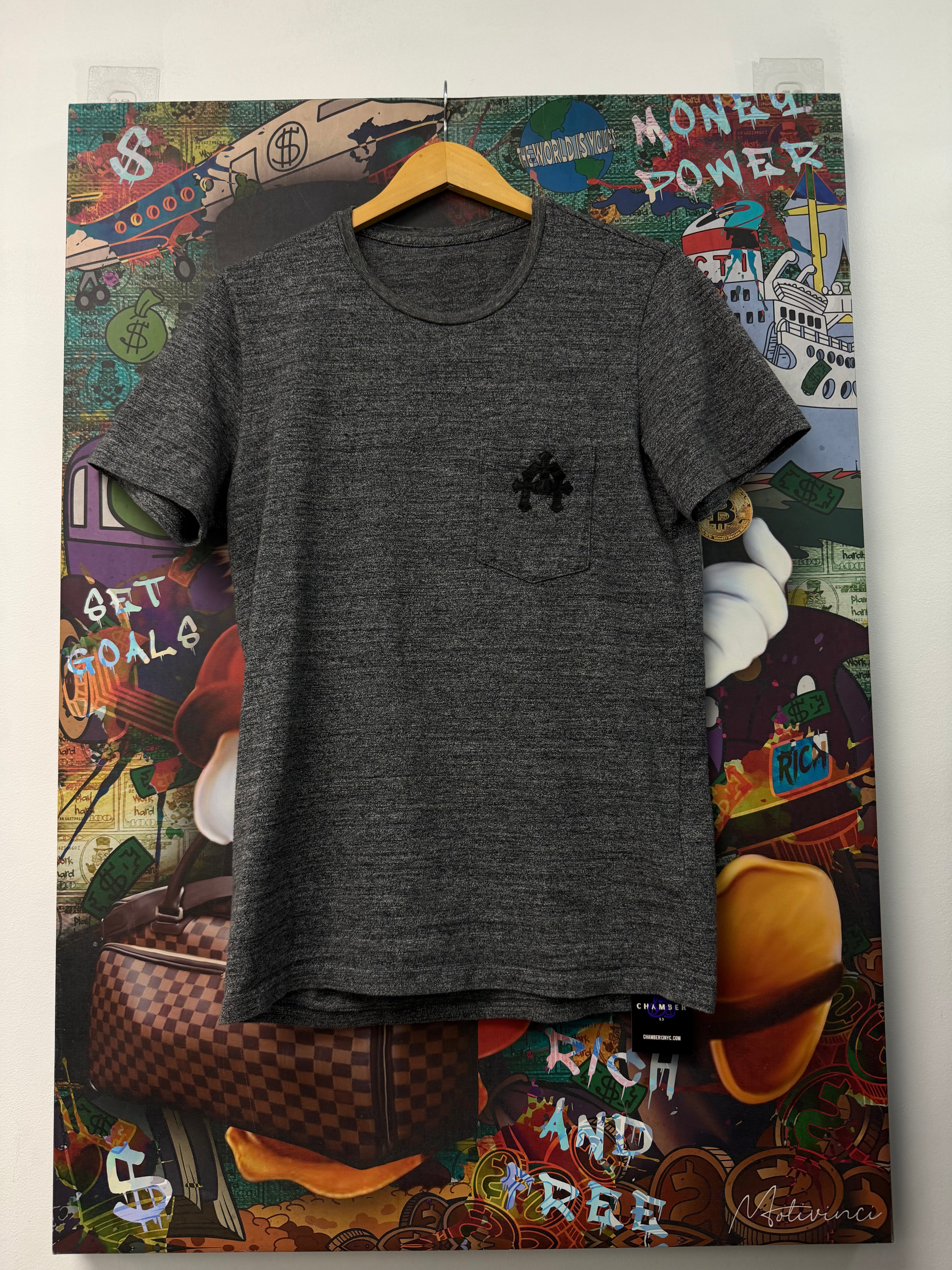 Chrome Hearts Grey Black Cross Patch Tee