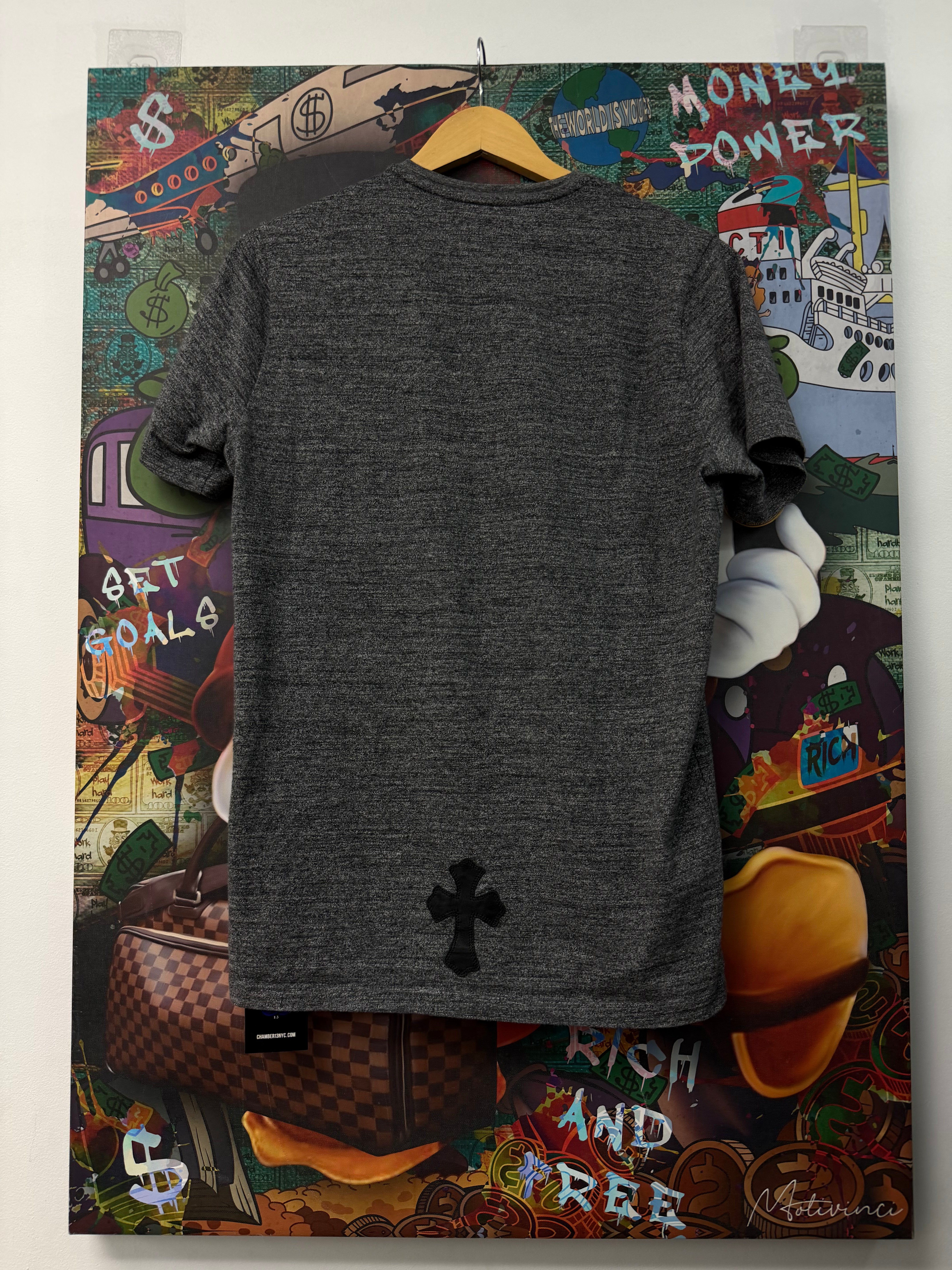 Chrome Hearts Grey Black Cross Patch Tee