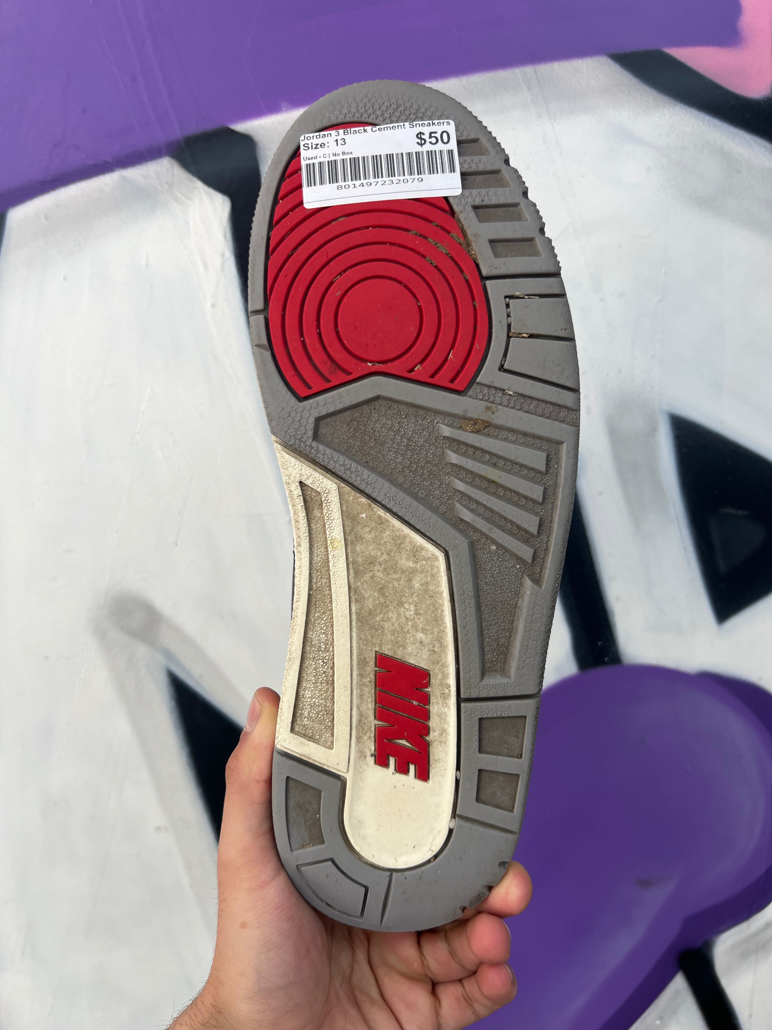 Jordan 3 Black Cement Sneakers